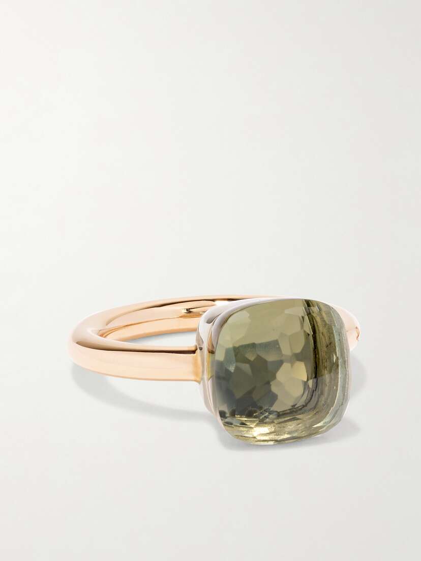 Pomellato Nudo Classic 18-karat Rose And White Gold Prasiolite Ring