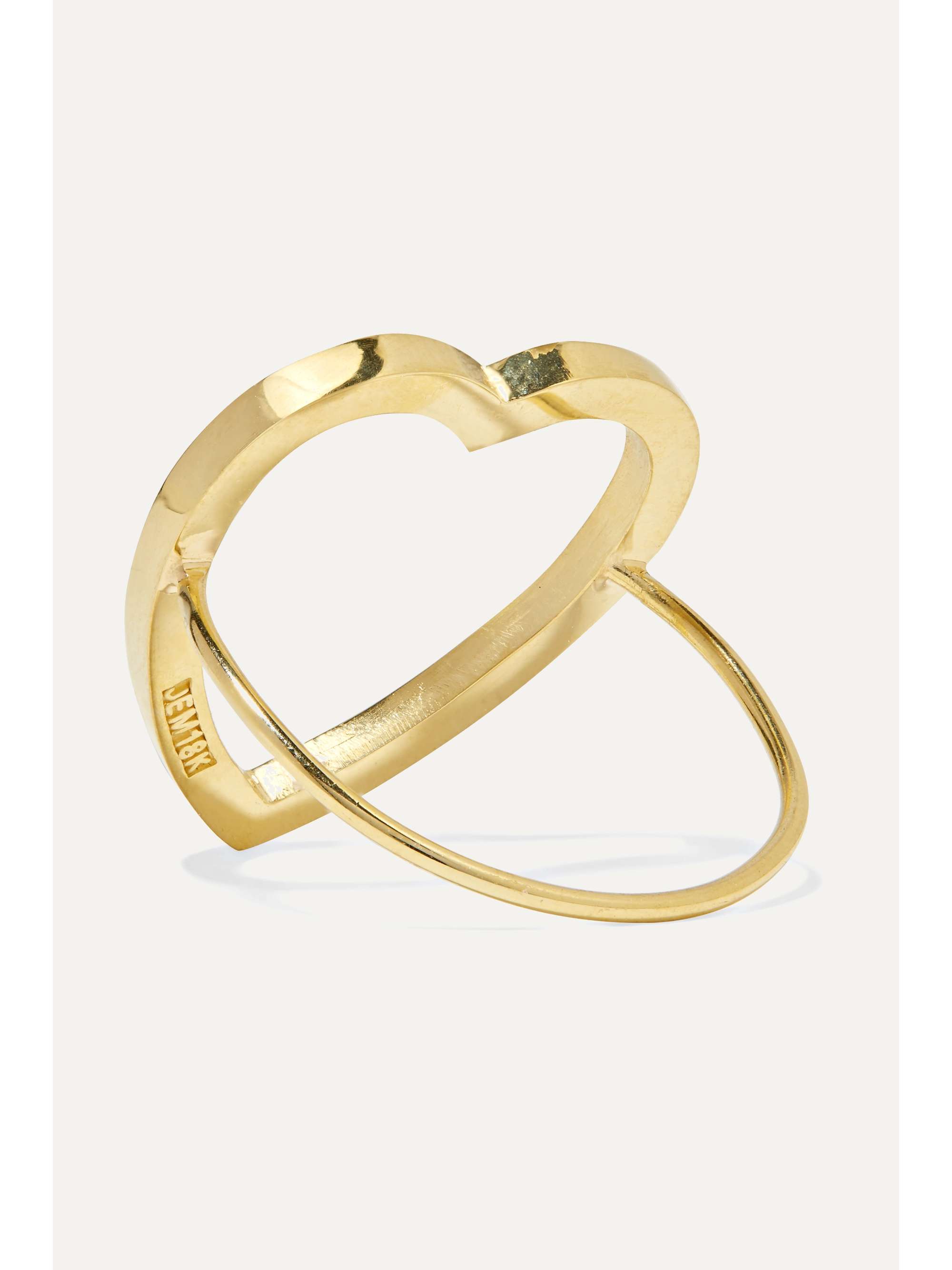 JENNIFER MEYER Open Heart 18-karat gold ring