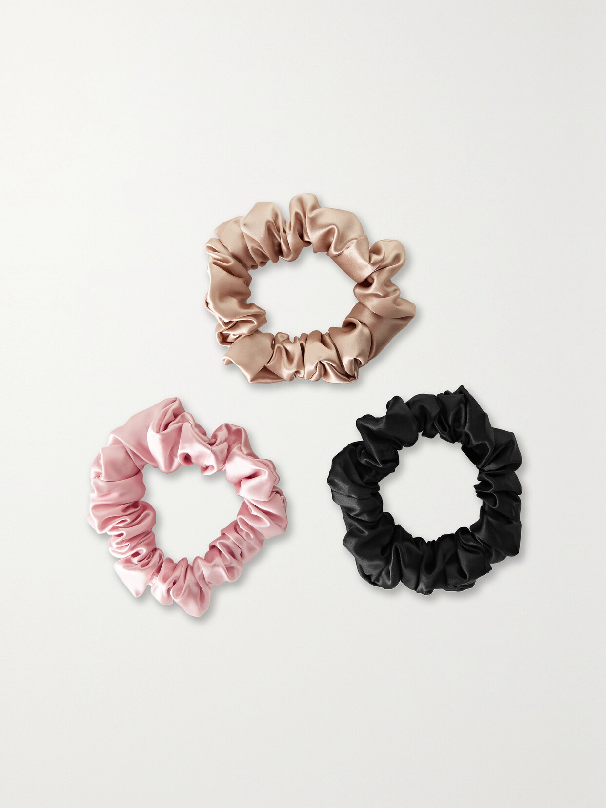 Slip Set Of 3 Large Silk Scrunchies In Multi