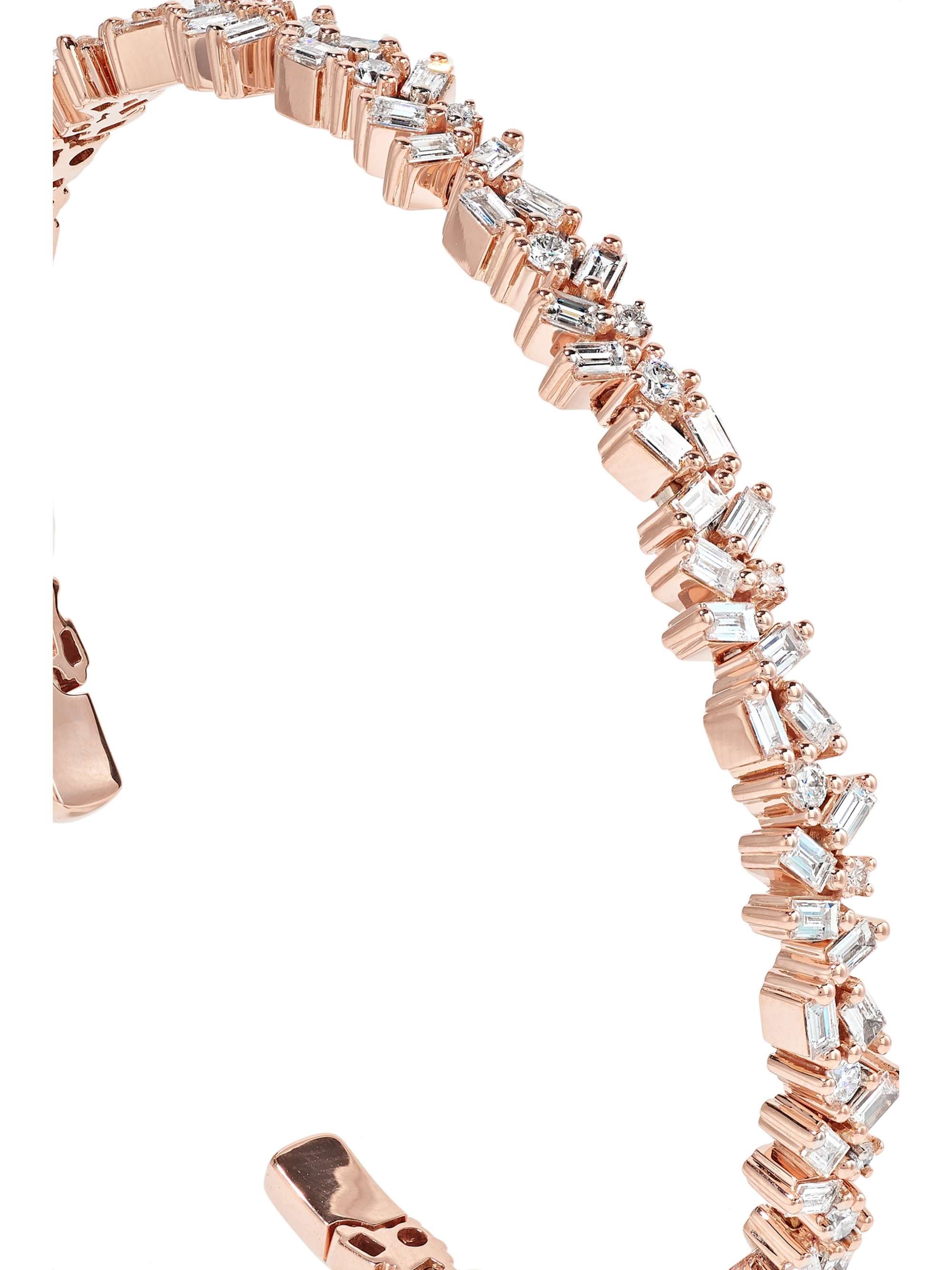 SUZANNE KALAN 18-karat rose gold diamond cuff
