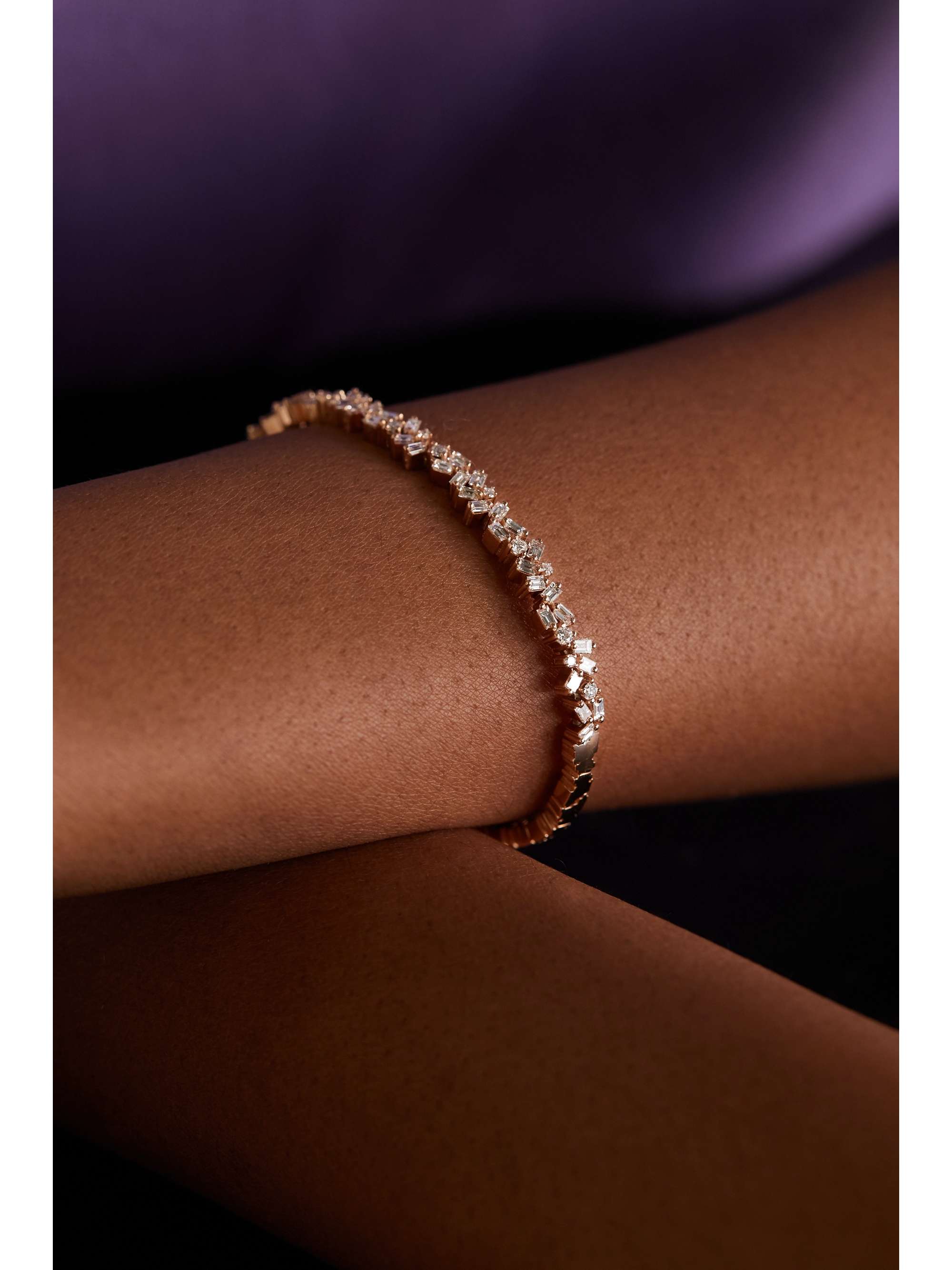 SUZANNE KALAN 18-karat rose gold diamond cuff