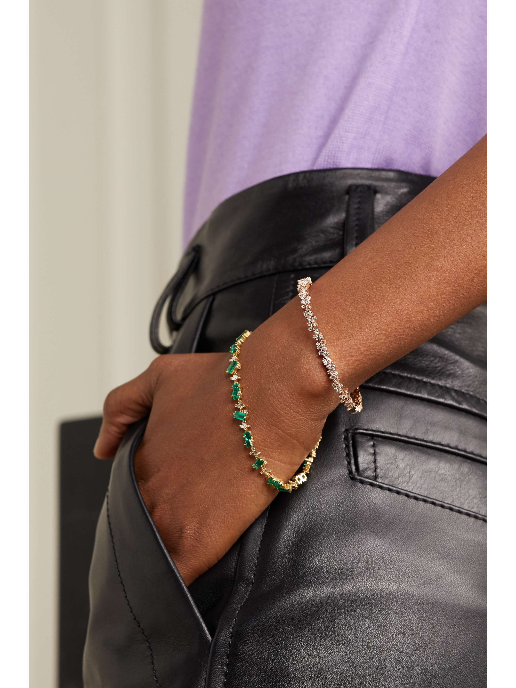 SUZANNE KALAN 18-karat rose gold diamond cuff