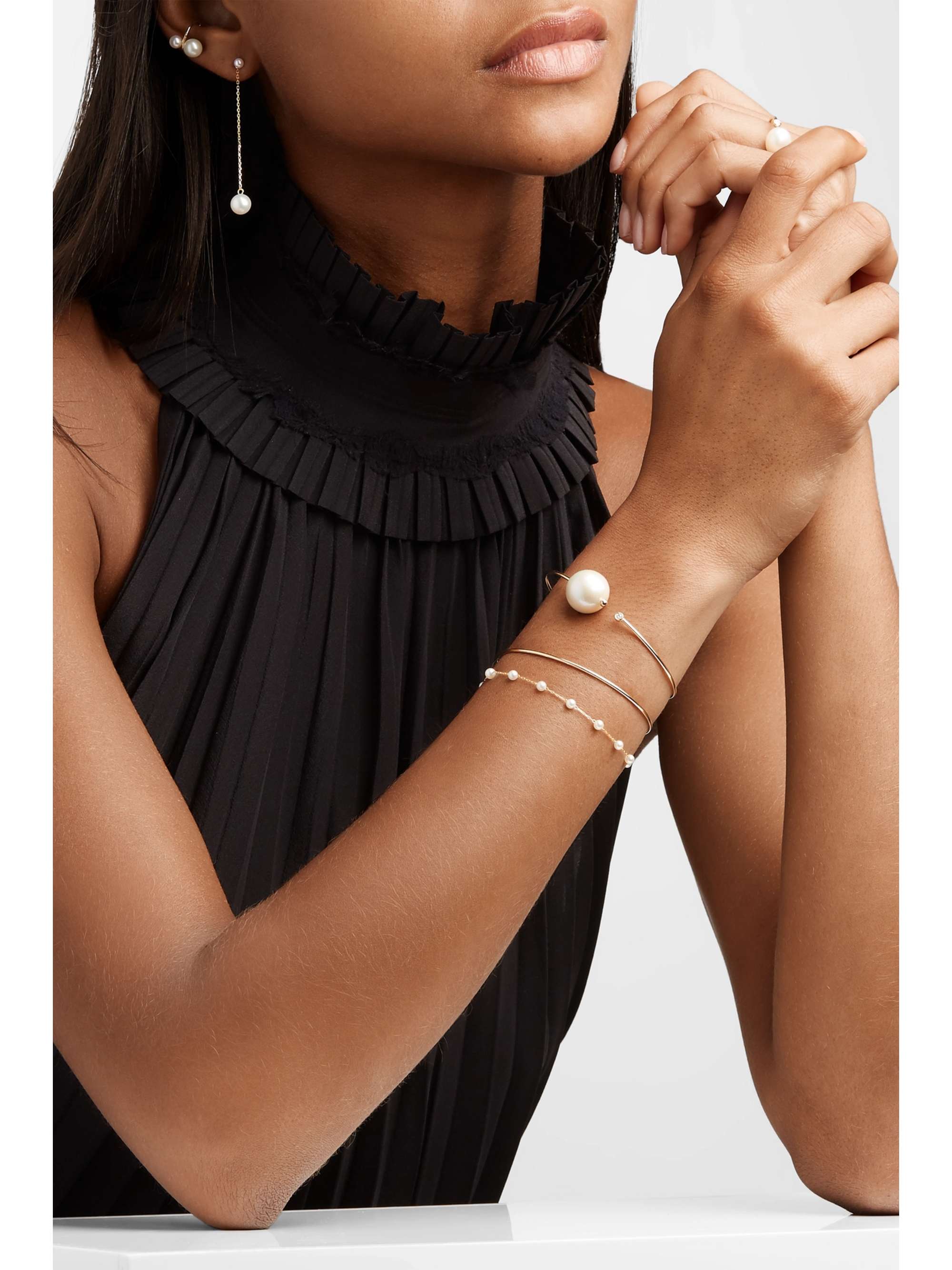 MIZUKI 14-karat gold pearl bracelet