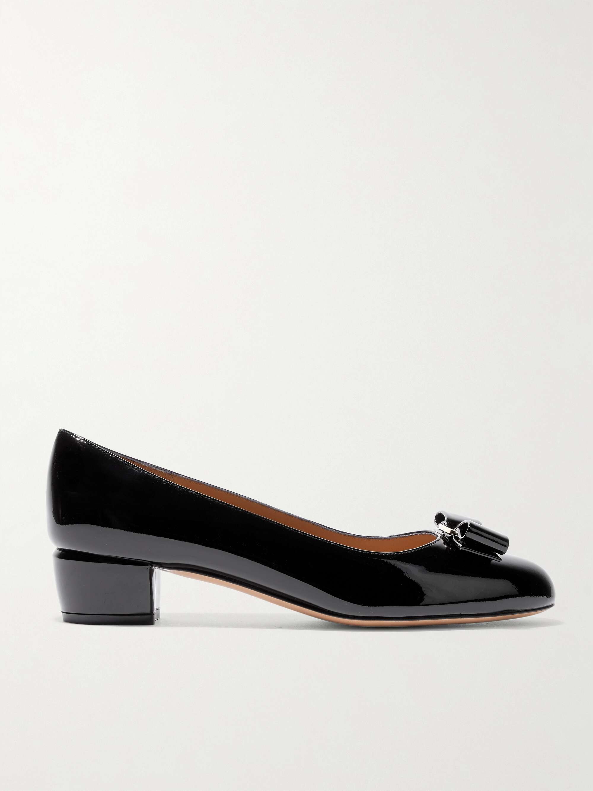 FERRAGAMO Vara bow-embellished patent-leather pumps | NET-A-PORTER