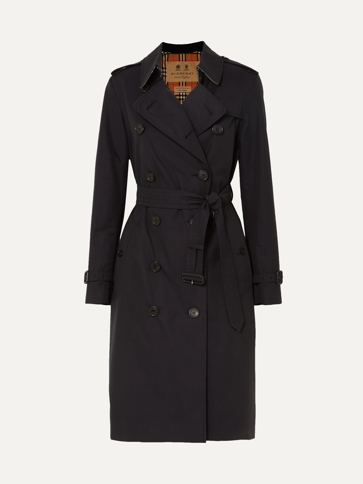 Burberry The Kensington Long Cotton-gabardine Trench Coat In Black ...