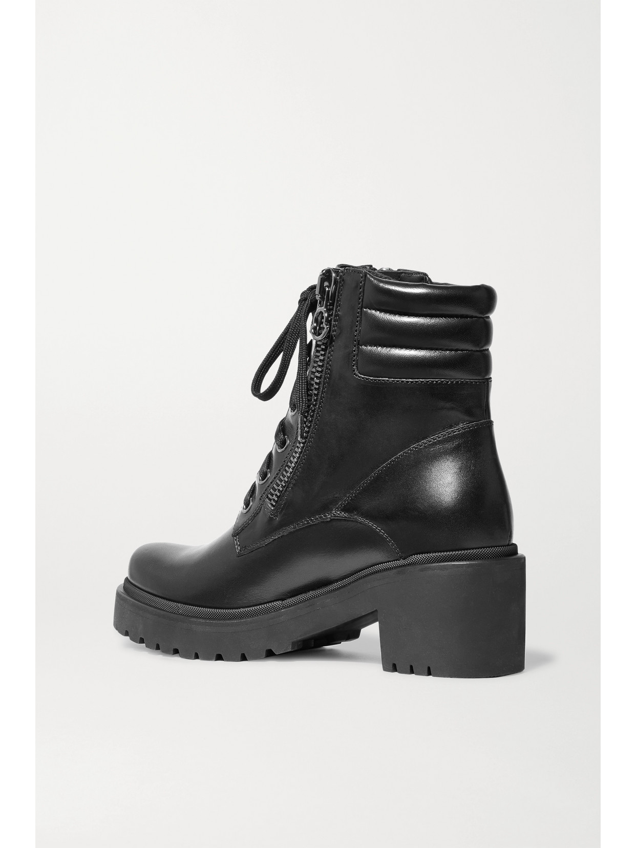 MONCLER VIVIANE LEATHER ANKLE BOOTS
