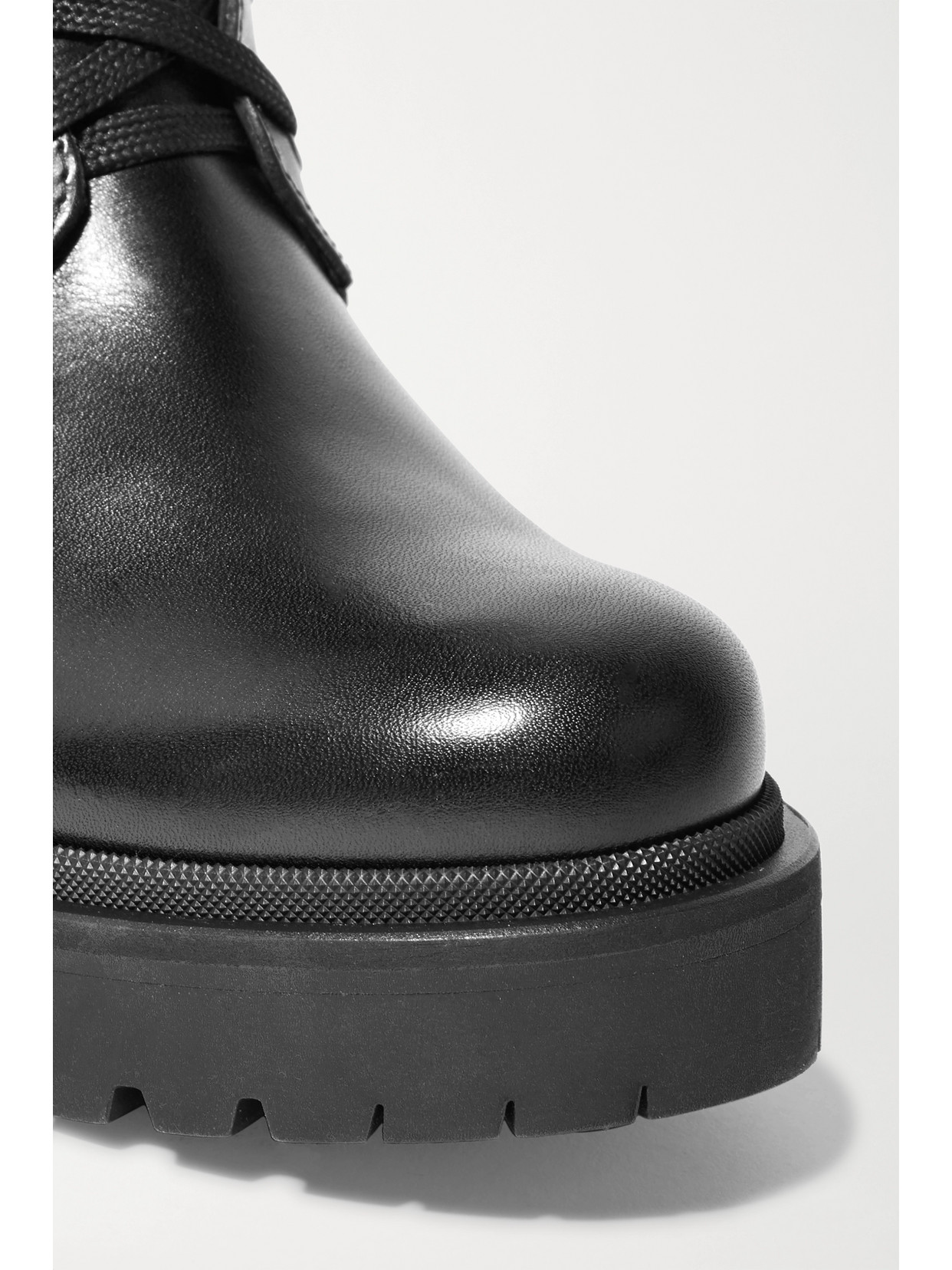 MONCLER VIVIANE LEATHER ANKLE BOOTS