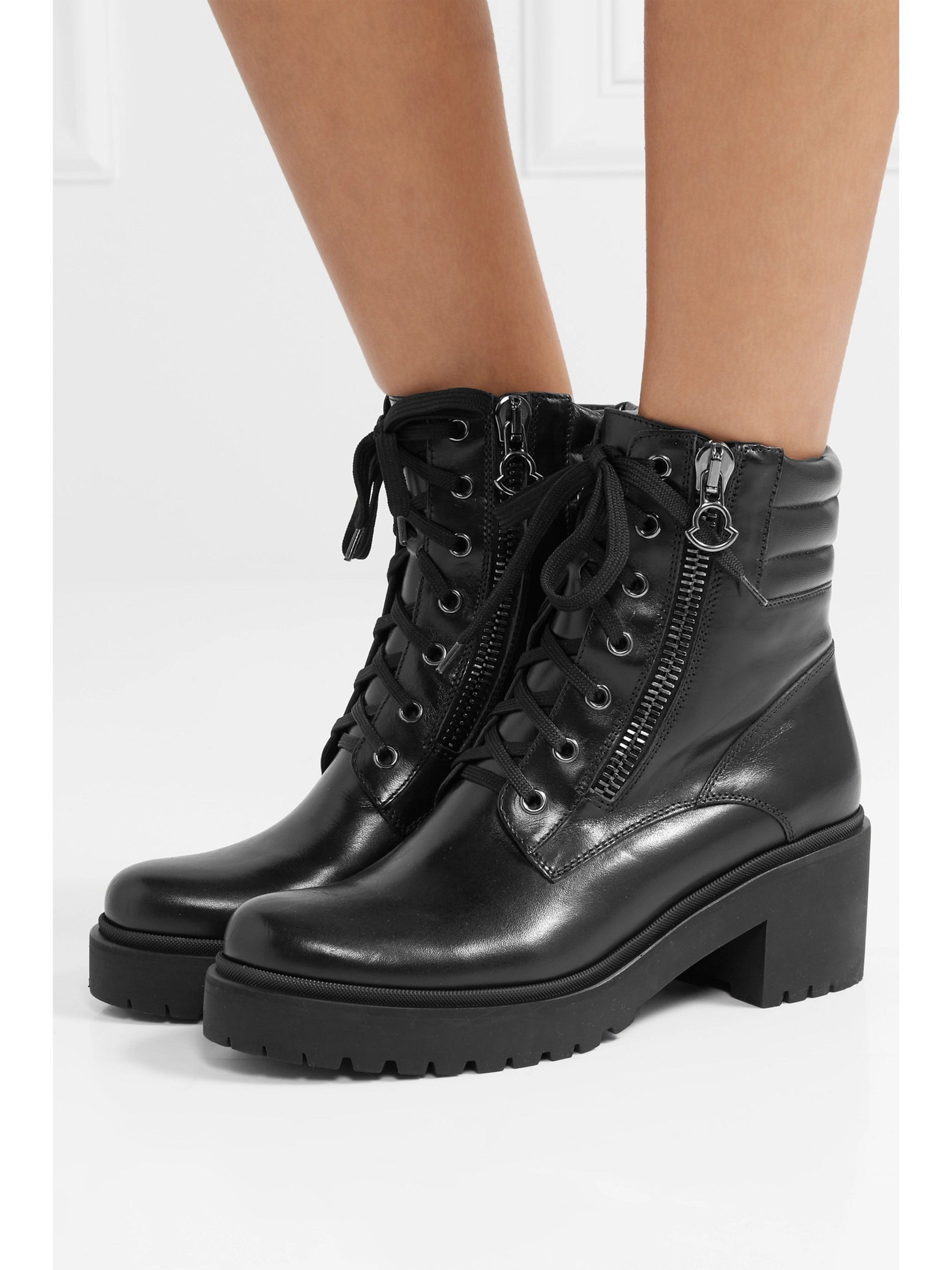 Moncler Viviane leather ankle boots