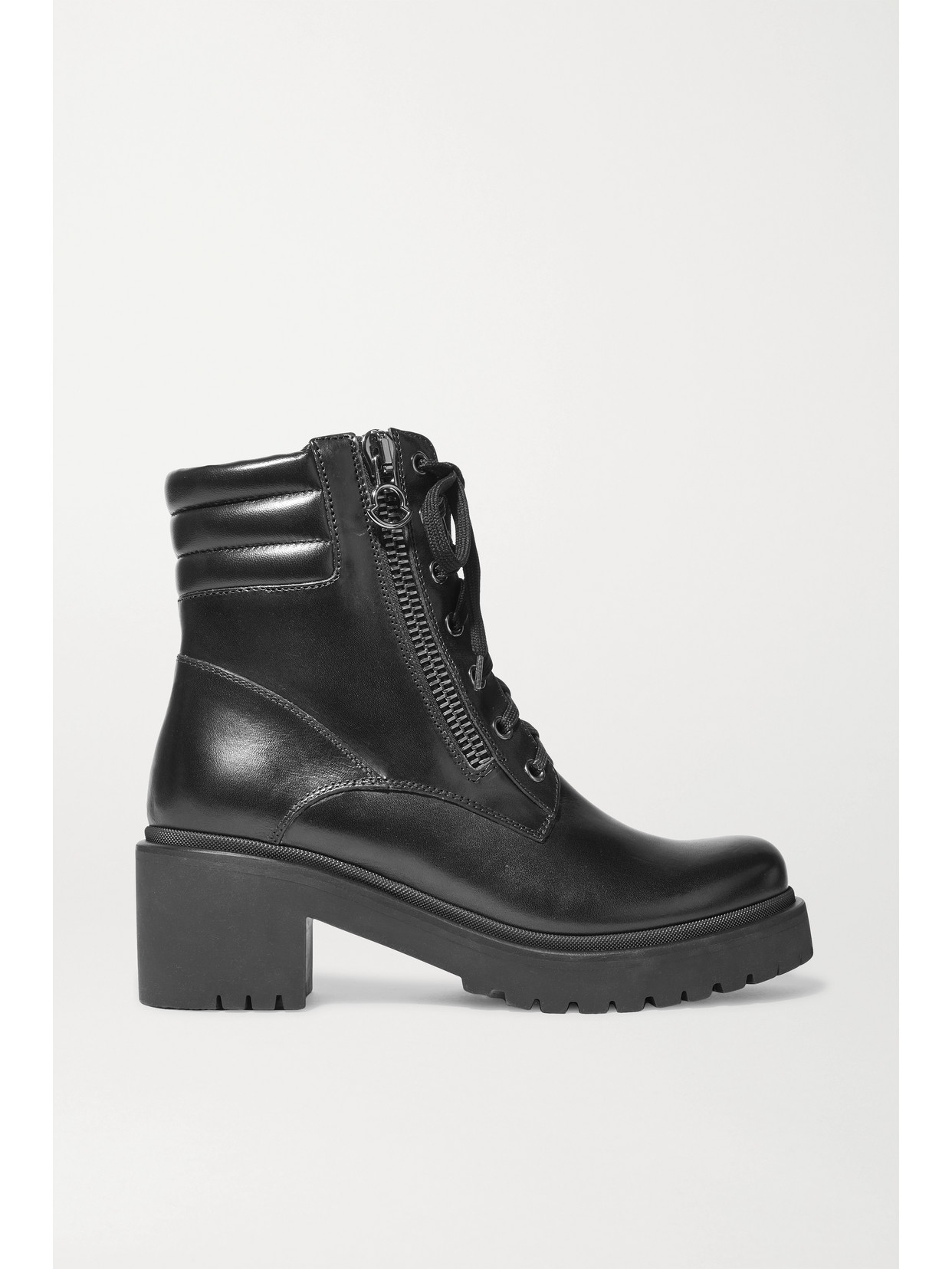 MONCLER VIVIANE LEATHER ANKLE BOOTS