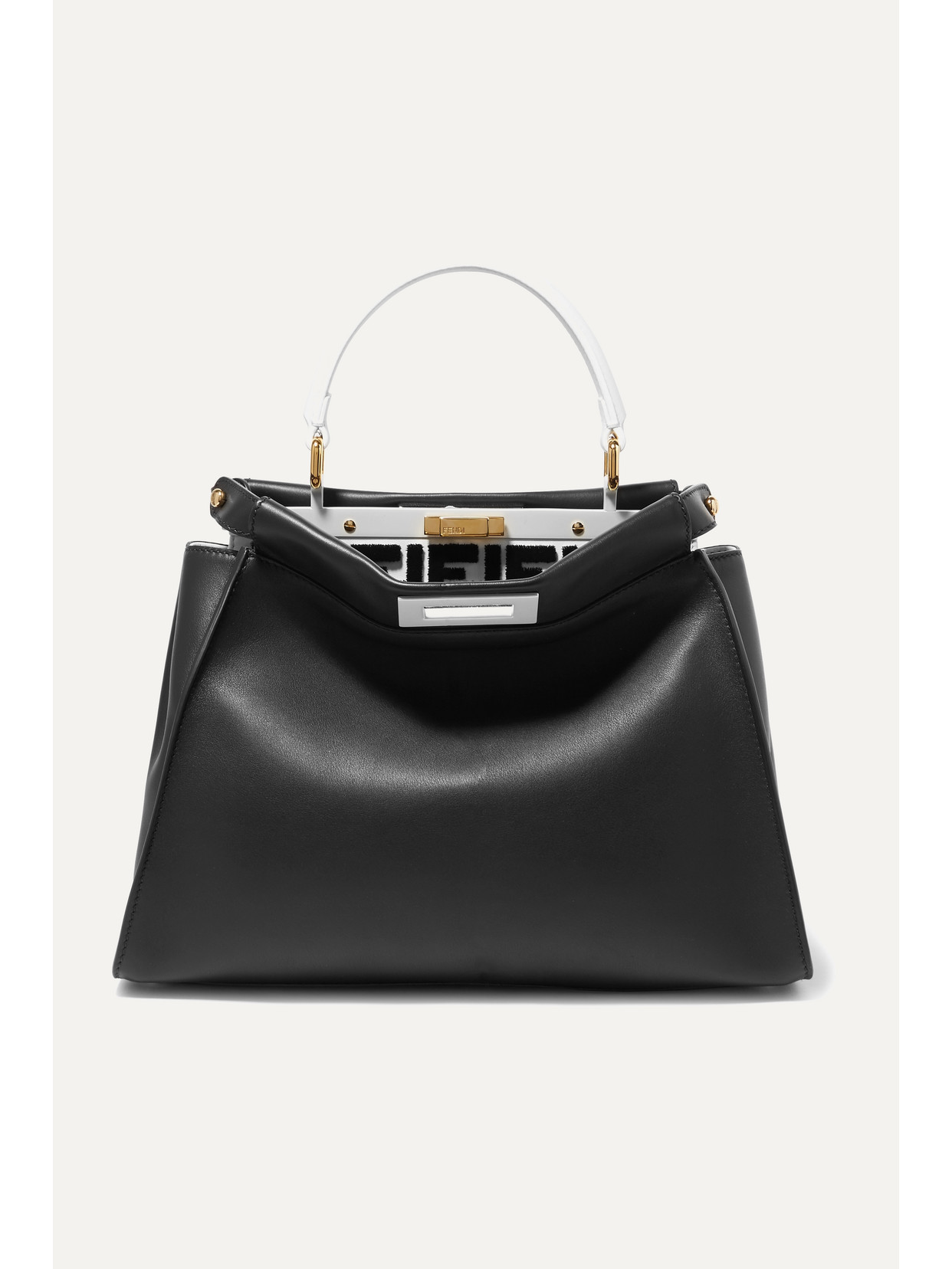 Fendi Peekaboo Leather Tote In Black