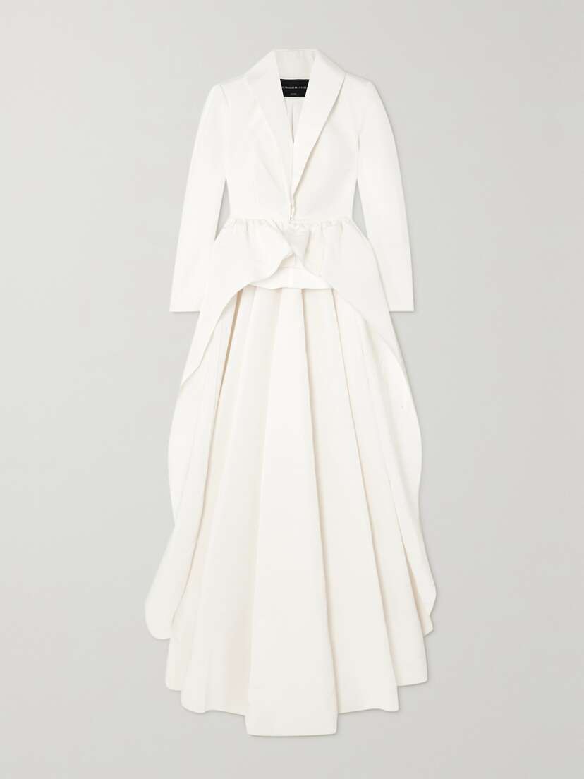 Brandon Maxwell Silk-faille Peplum Jacket