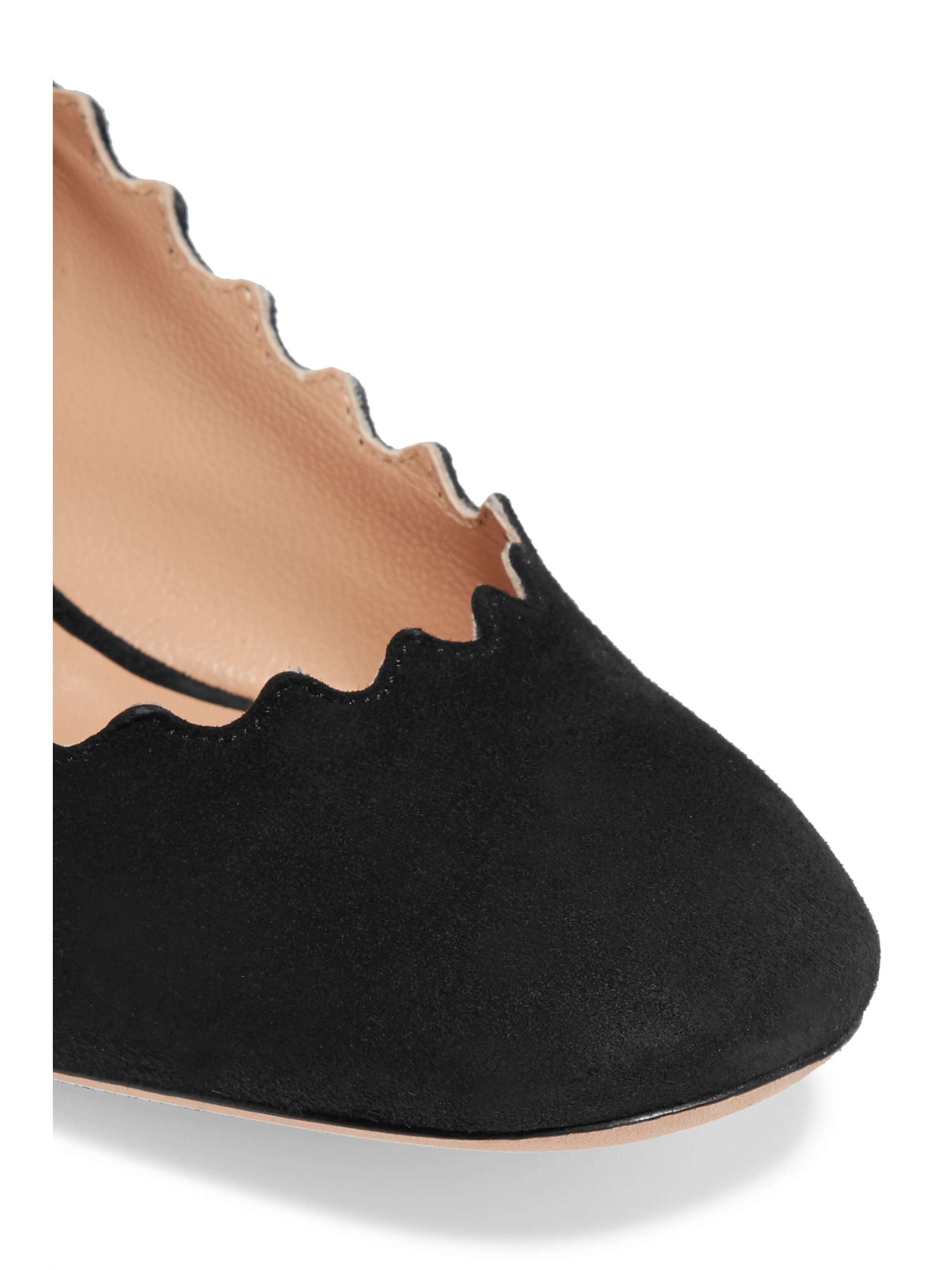 CHLOÉ Scalloped suede pumps