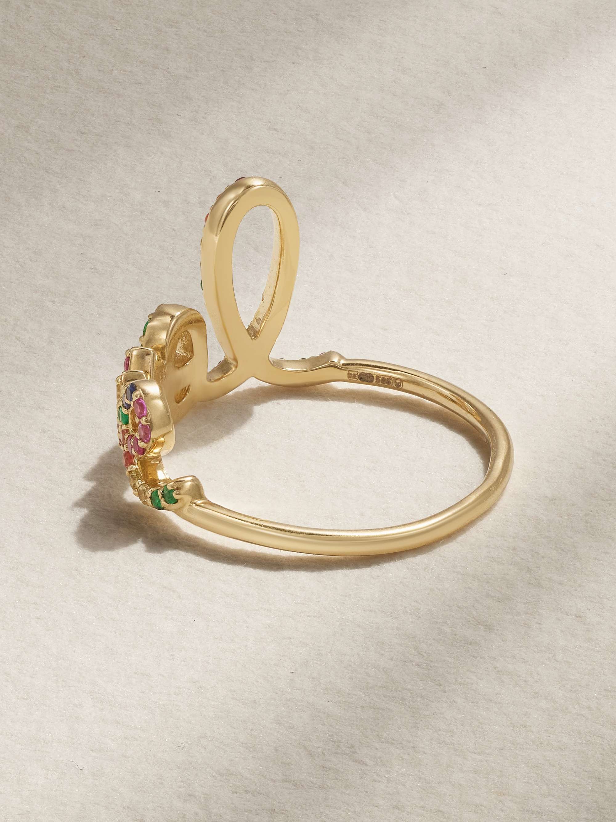 SYDNEY EVAN Large Love 14-karat gold sapphire ring