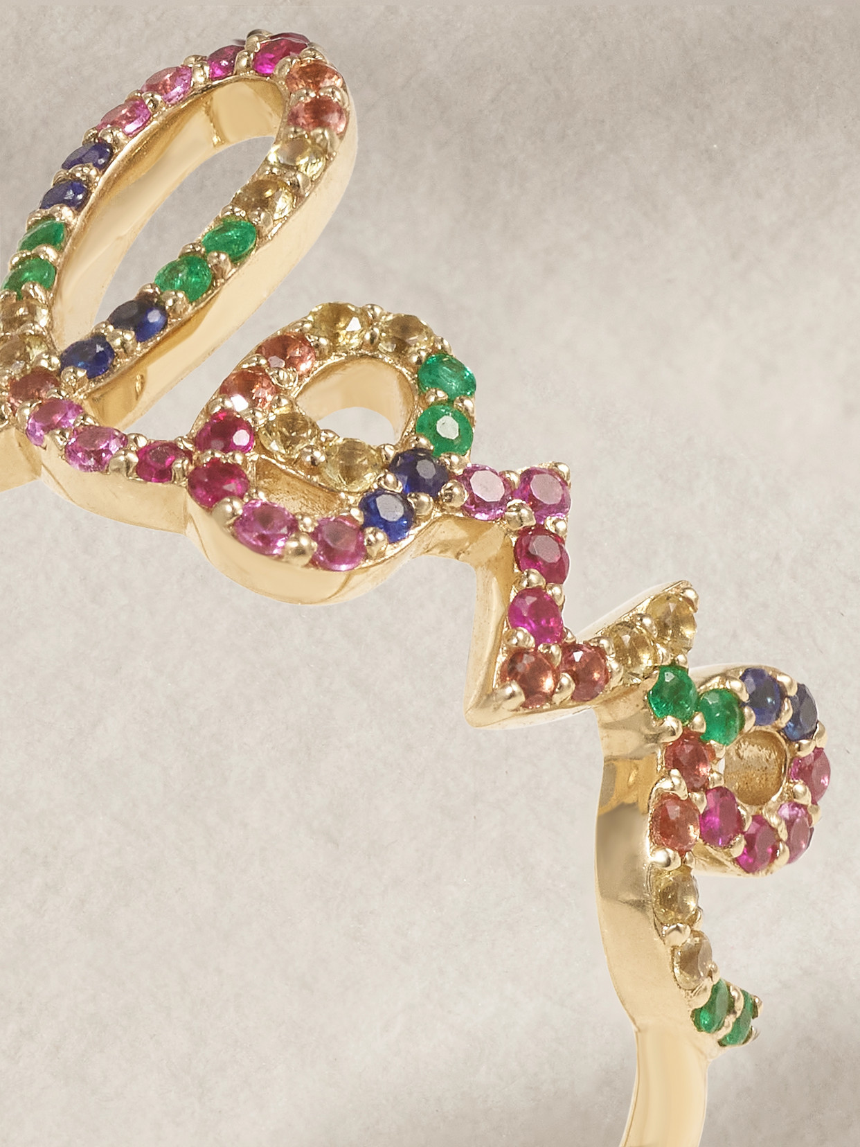 Sydney Evan Large Love 14-karat Gold Multi-stone Ring In Gold