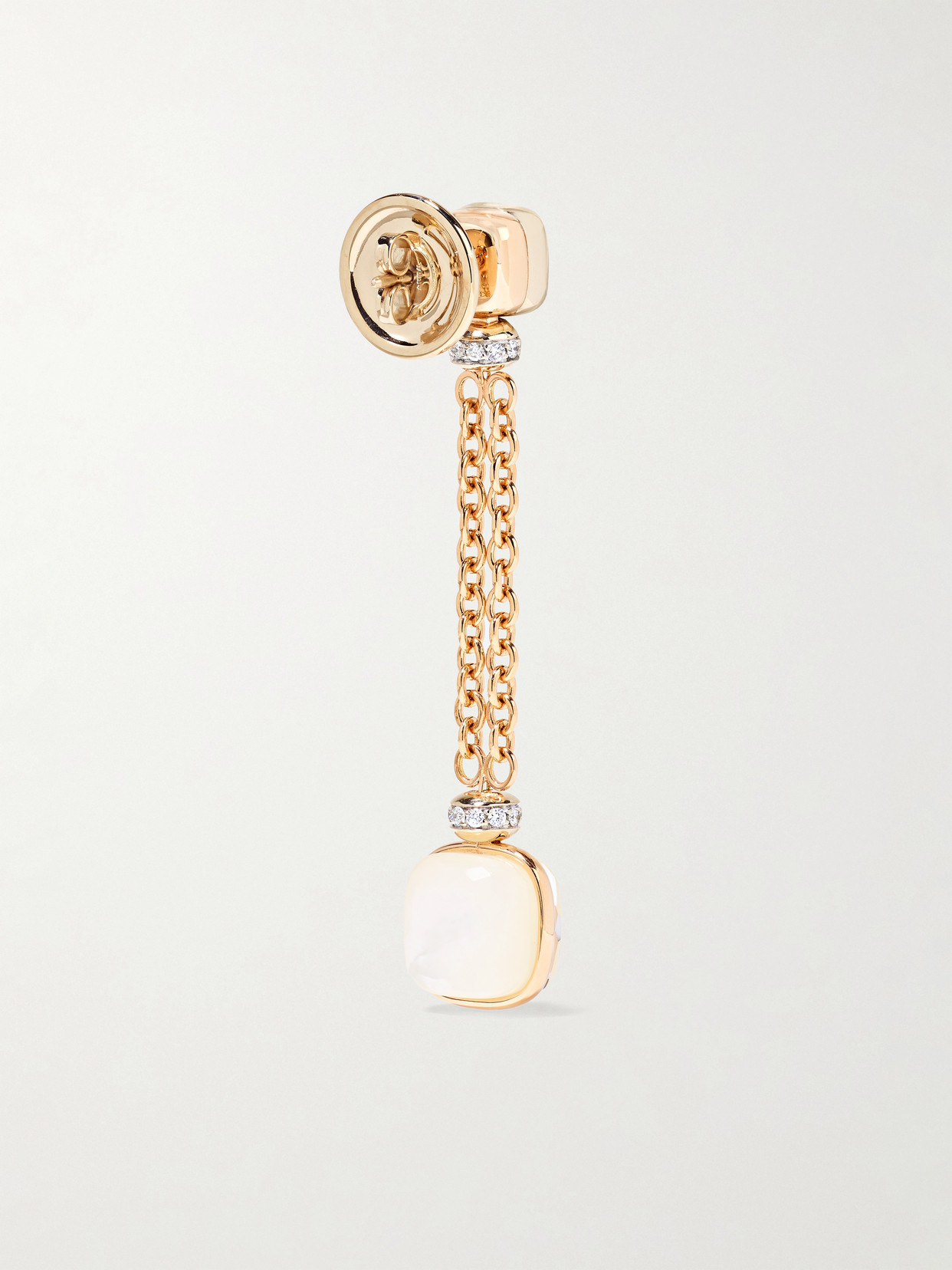 Shop Pomellato 18-karat Rose And White Gold Multi-stone Earrings In Rose Gold