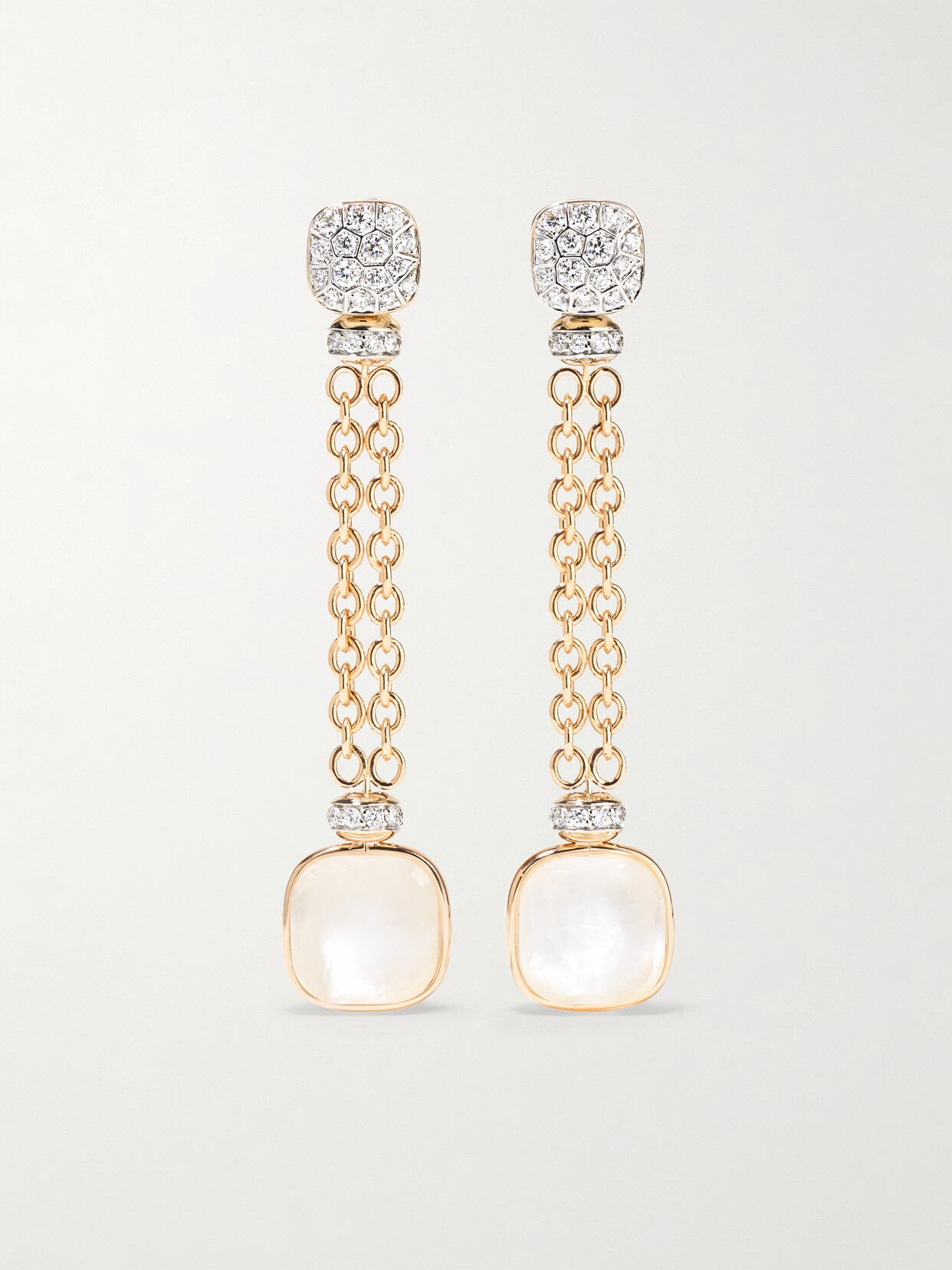 Pomellato 18-karat Rose And White Gold Multi-stone Earrings In Rose Gold