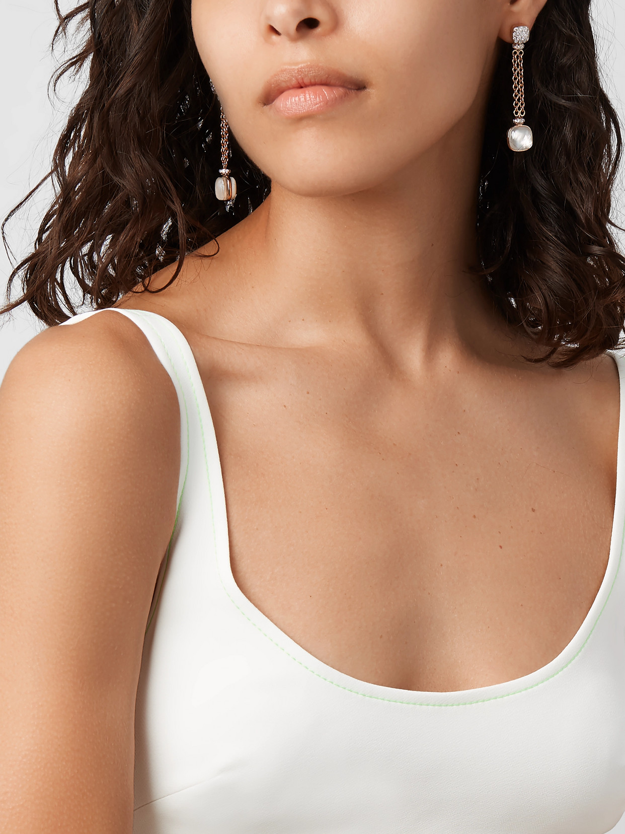 Pomellato 18-karat Rose And White Gold Multi-stone Earrings In Rose Gold