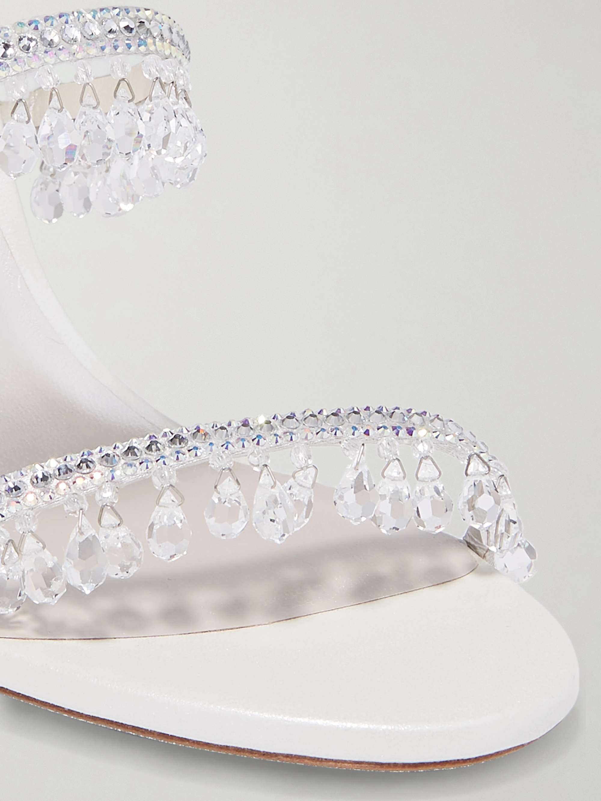 RENÉ CAOVILLA Cleo embellished satin and leather sandals