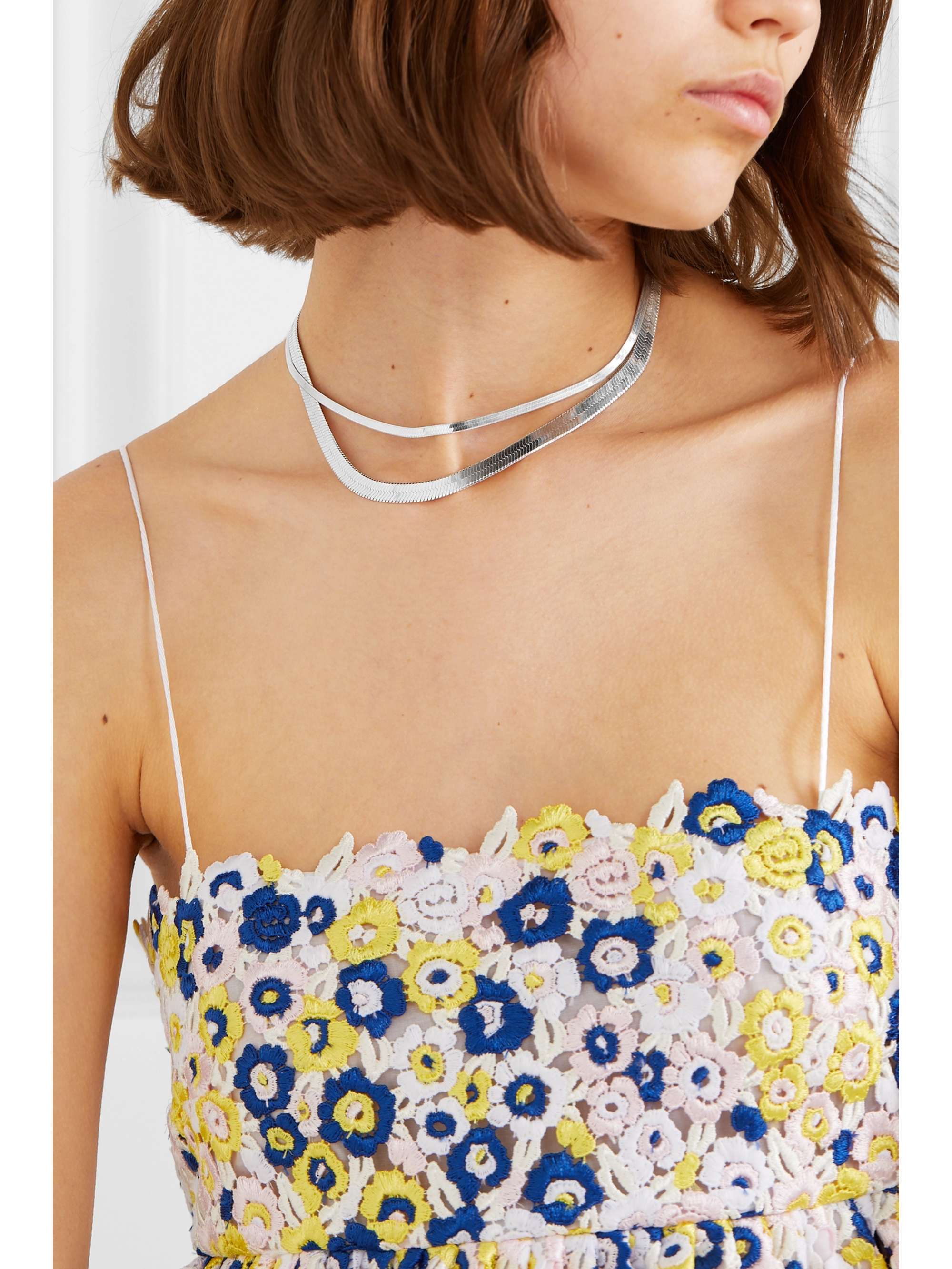 LOREN STEWART + NET SUSTAIN Herringbone XL silver necklace
