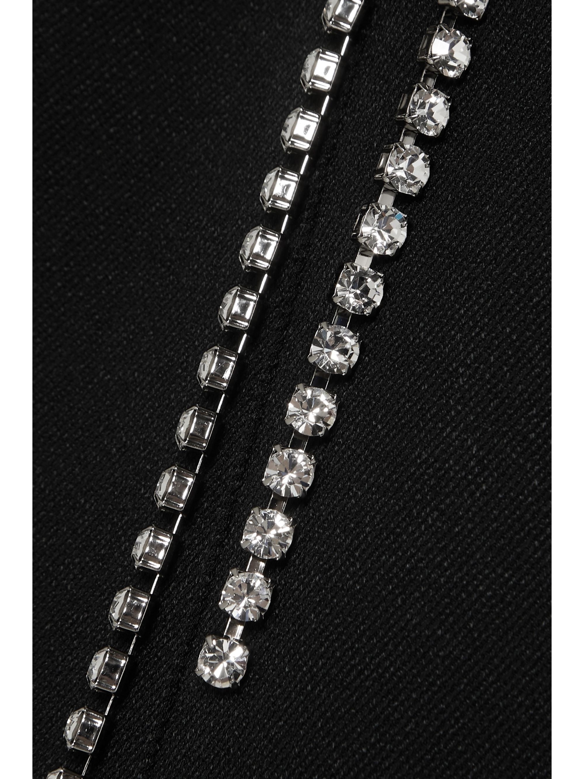 Black Squiggle Crystal Embellished Double Breasted Twill Blazer Christopher Kane Net A Porter