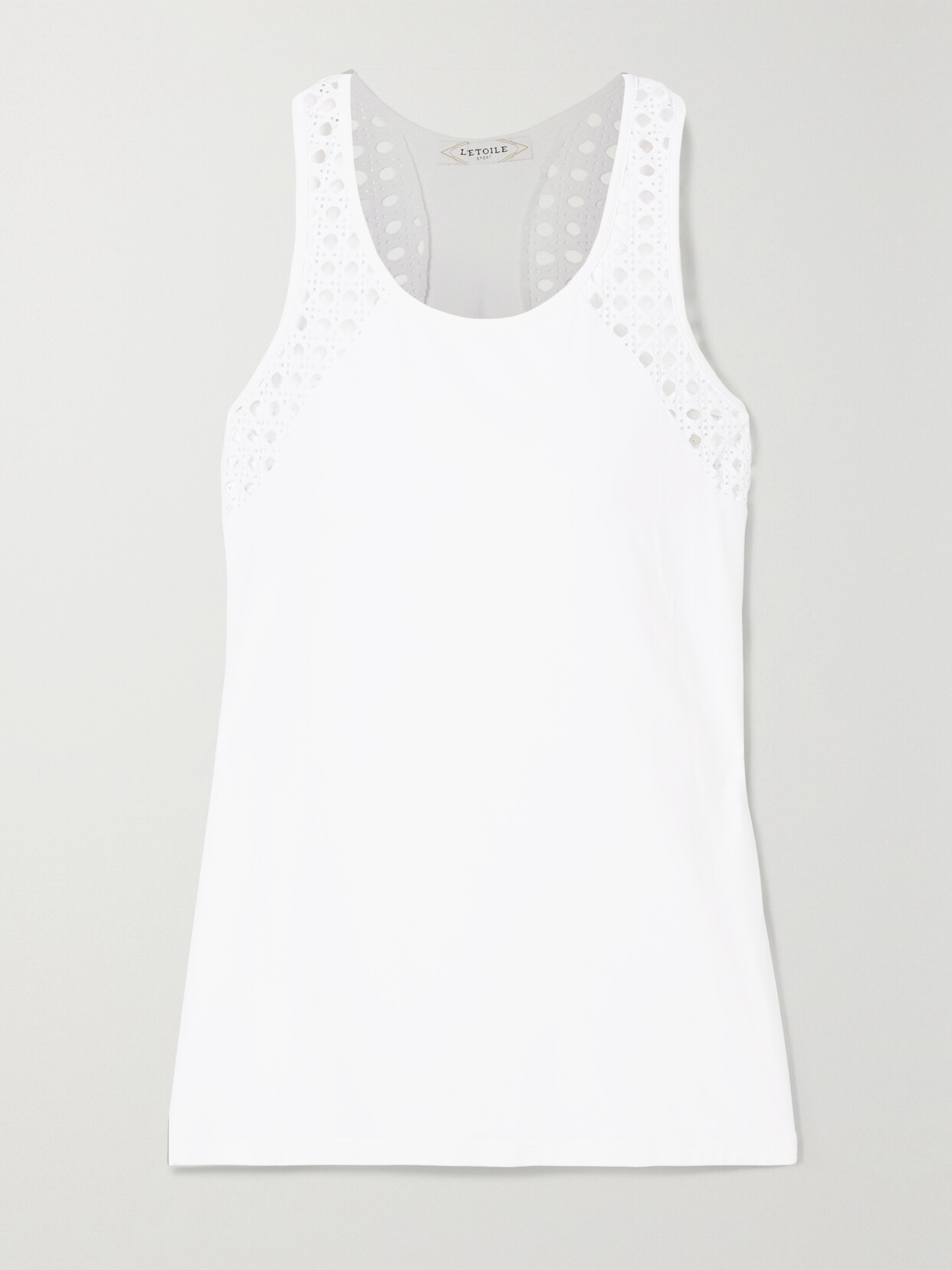 L'Etoile Sport Pointelle-knit And Stretch-jersey Tank - White