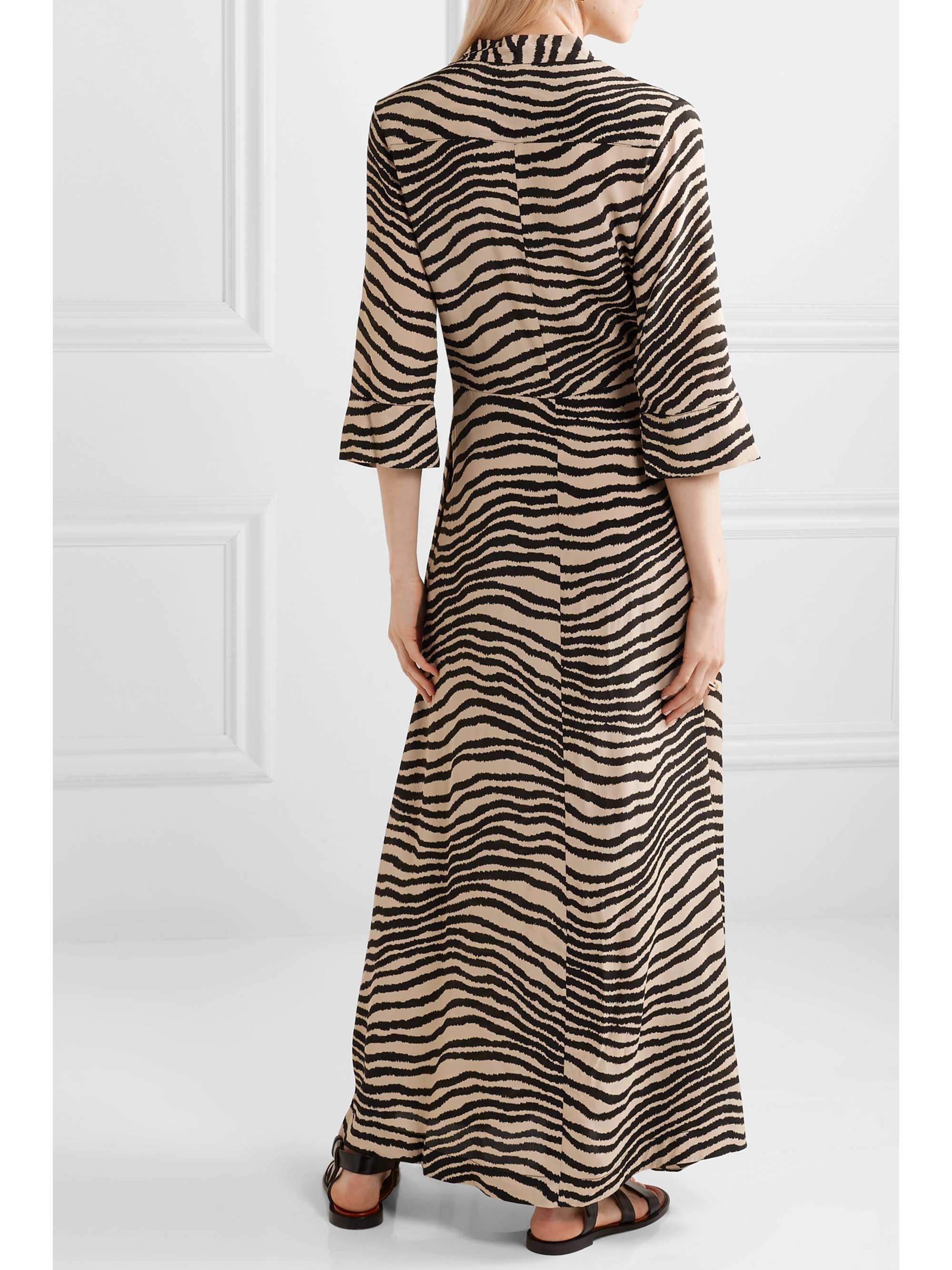 BY MALENE BIRGER Diya zebra-print gathered crepe de chine maxi dress