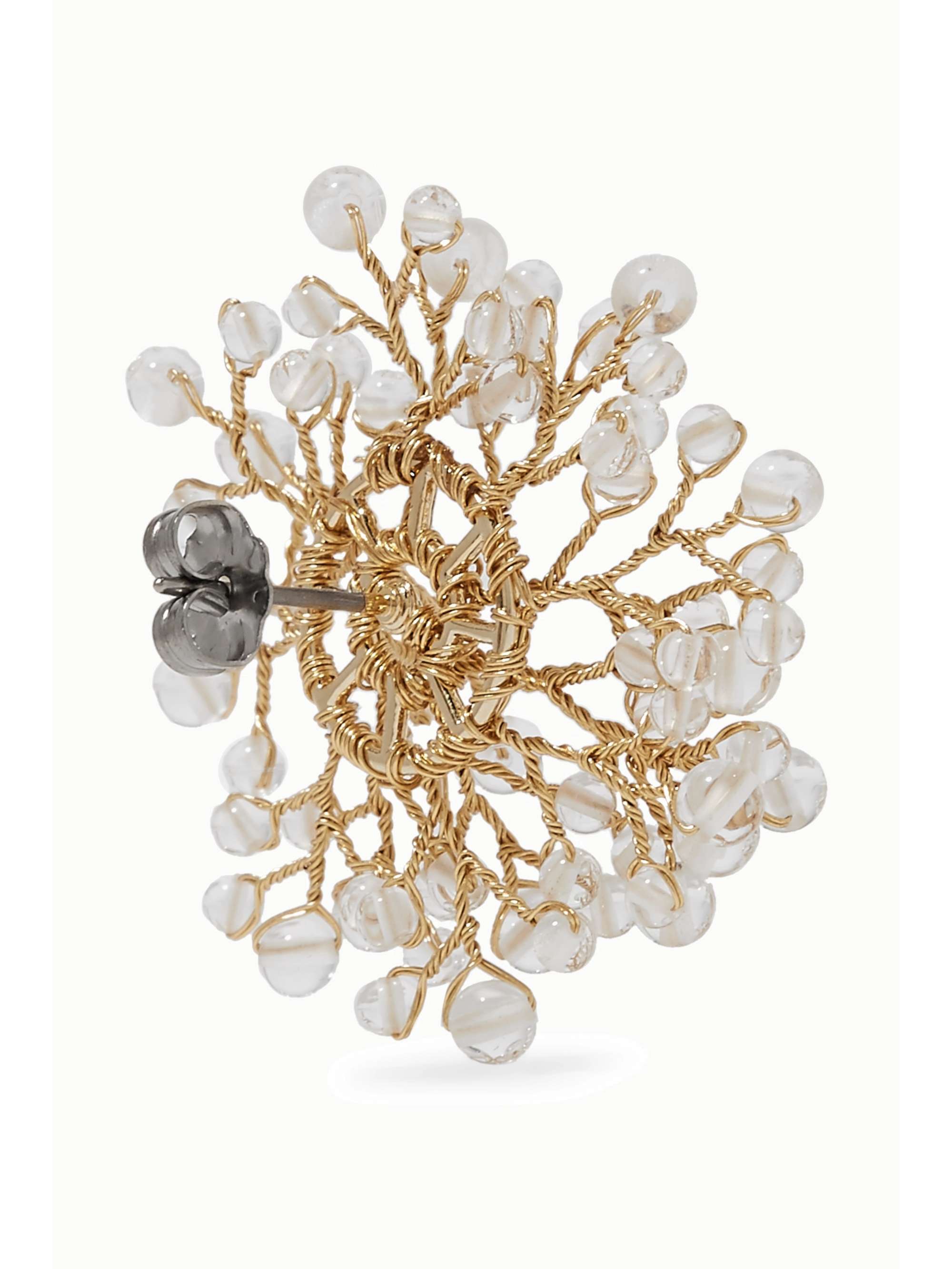 14 / Quatorze Dewdrop gold-plated crystal earrings