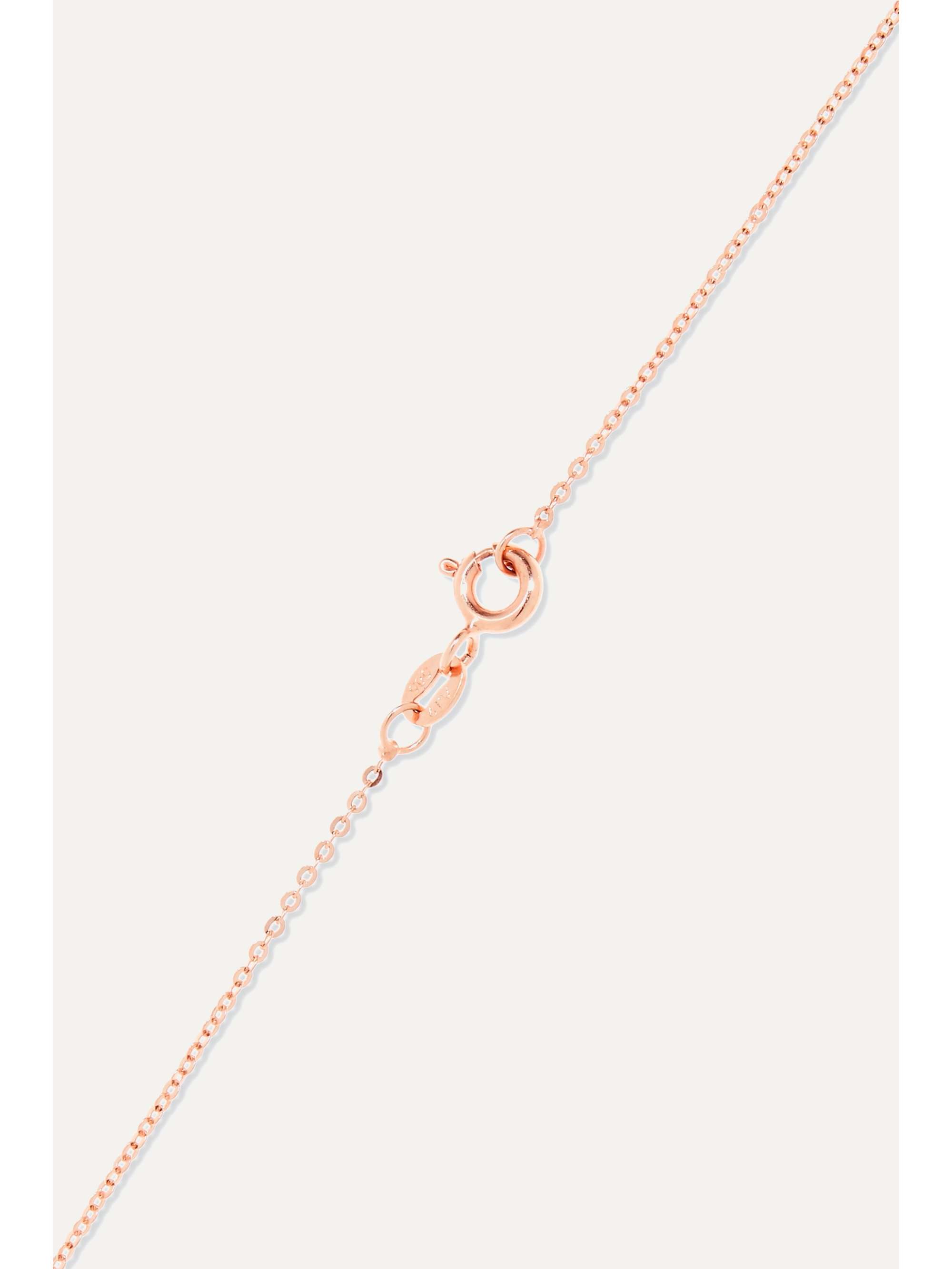 LITO Apollo 13 Petite Pink 14-karat rose gold and enamel necklace