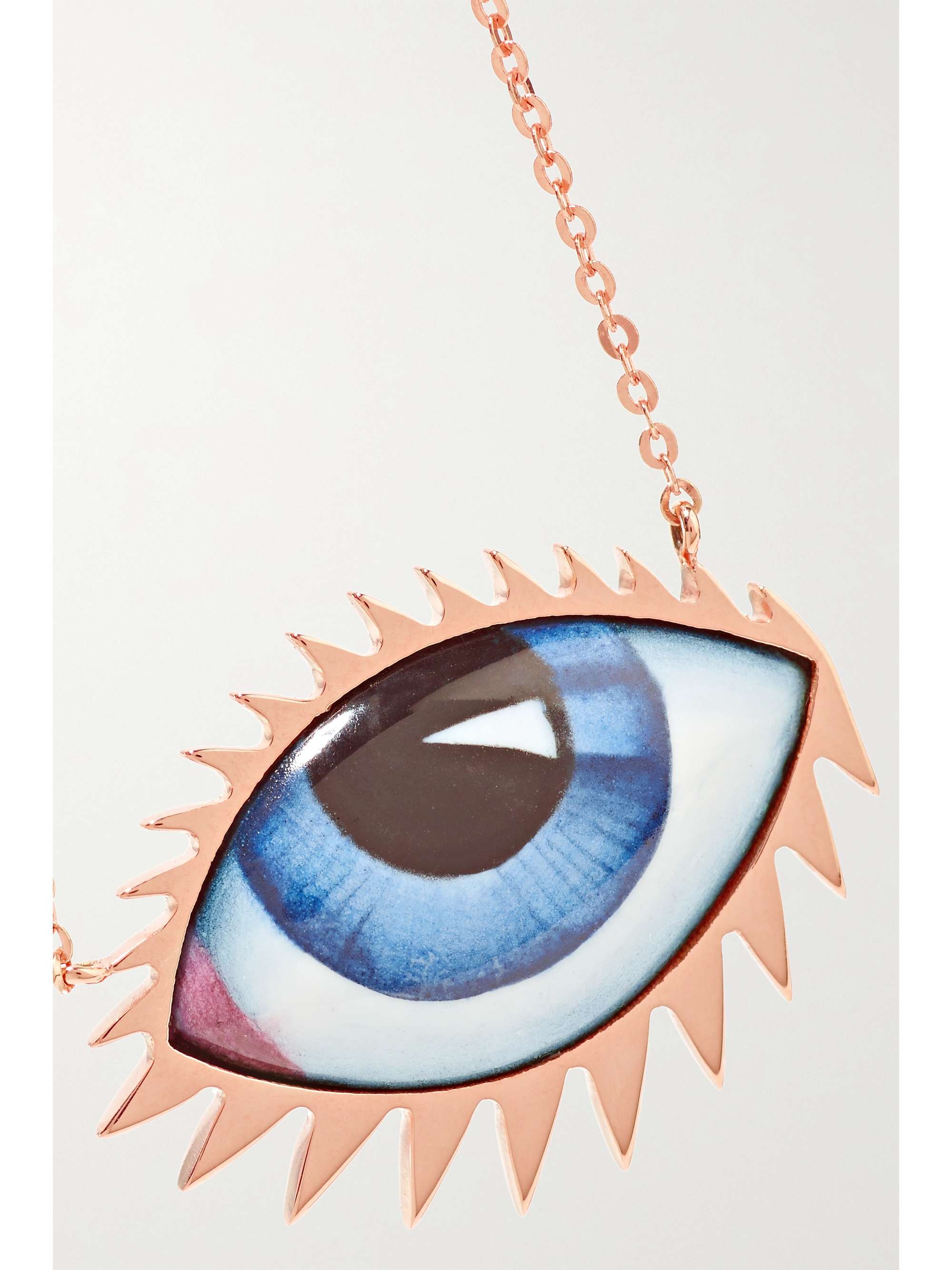 LITO Apollo 13 Petite Pink 14-karat rose gold and enamel necklace