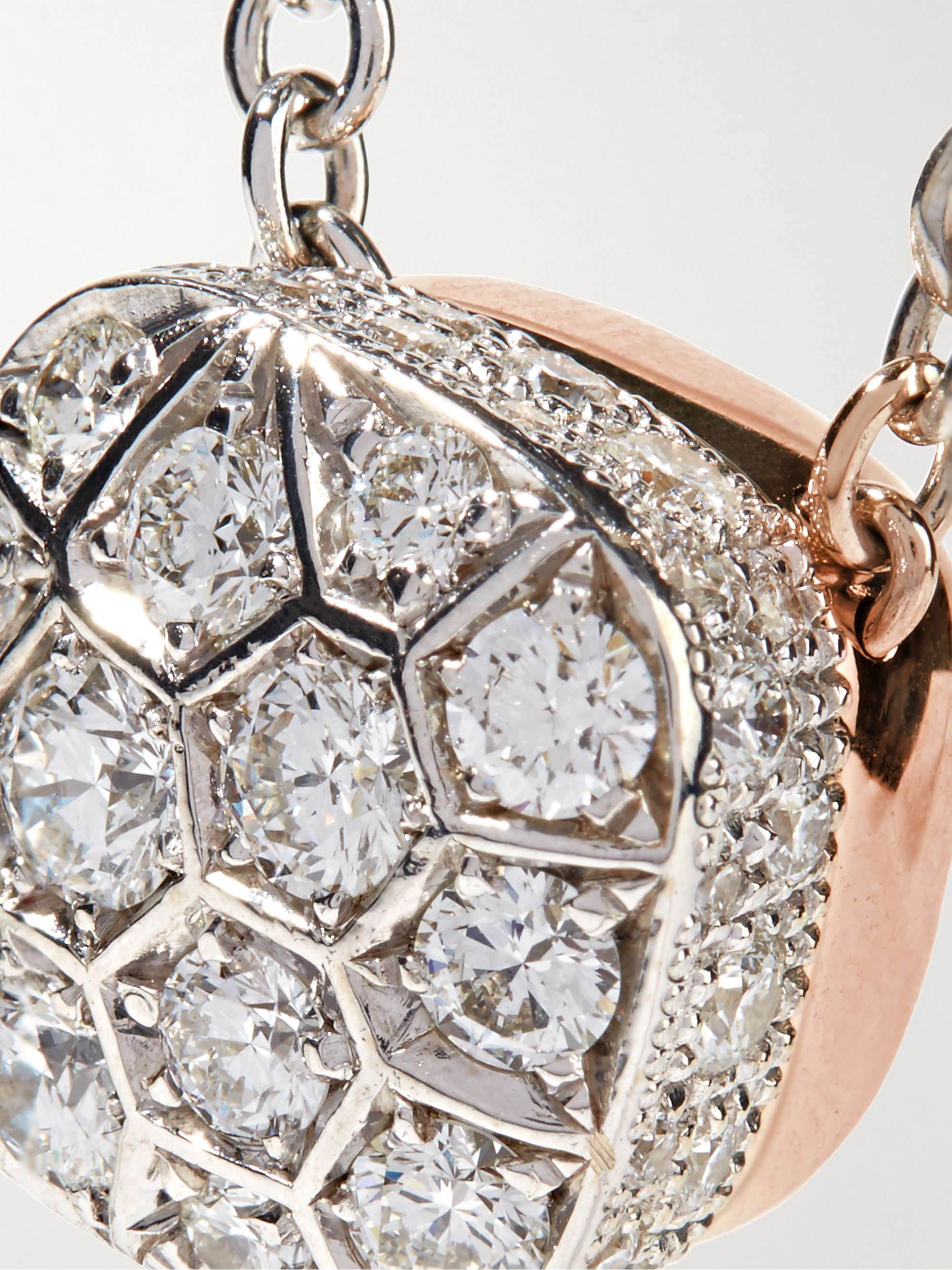 POMELLATO Nudo Solitaire 18-karat white and rose gold diamond necklace