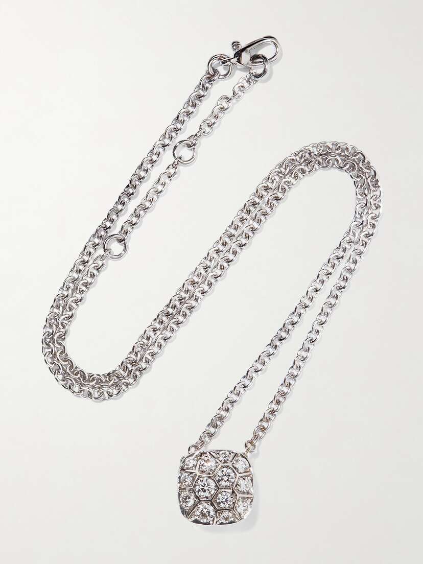 Pomellato Nudo Solitaire 18-karat White And Rose Gold Diamond Necklace