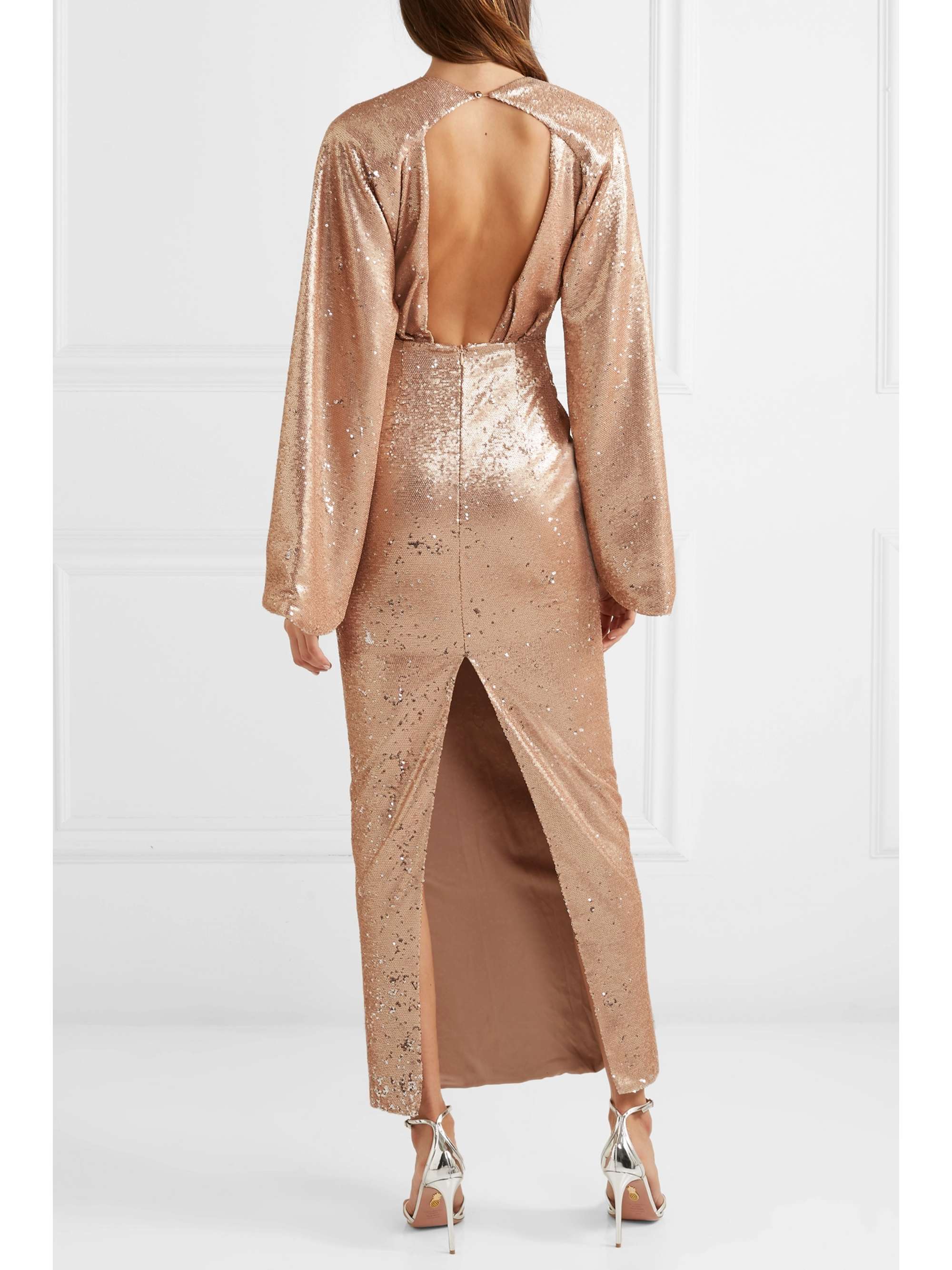 RASARIO Sequined crepe gown