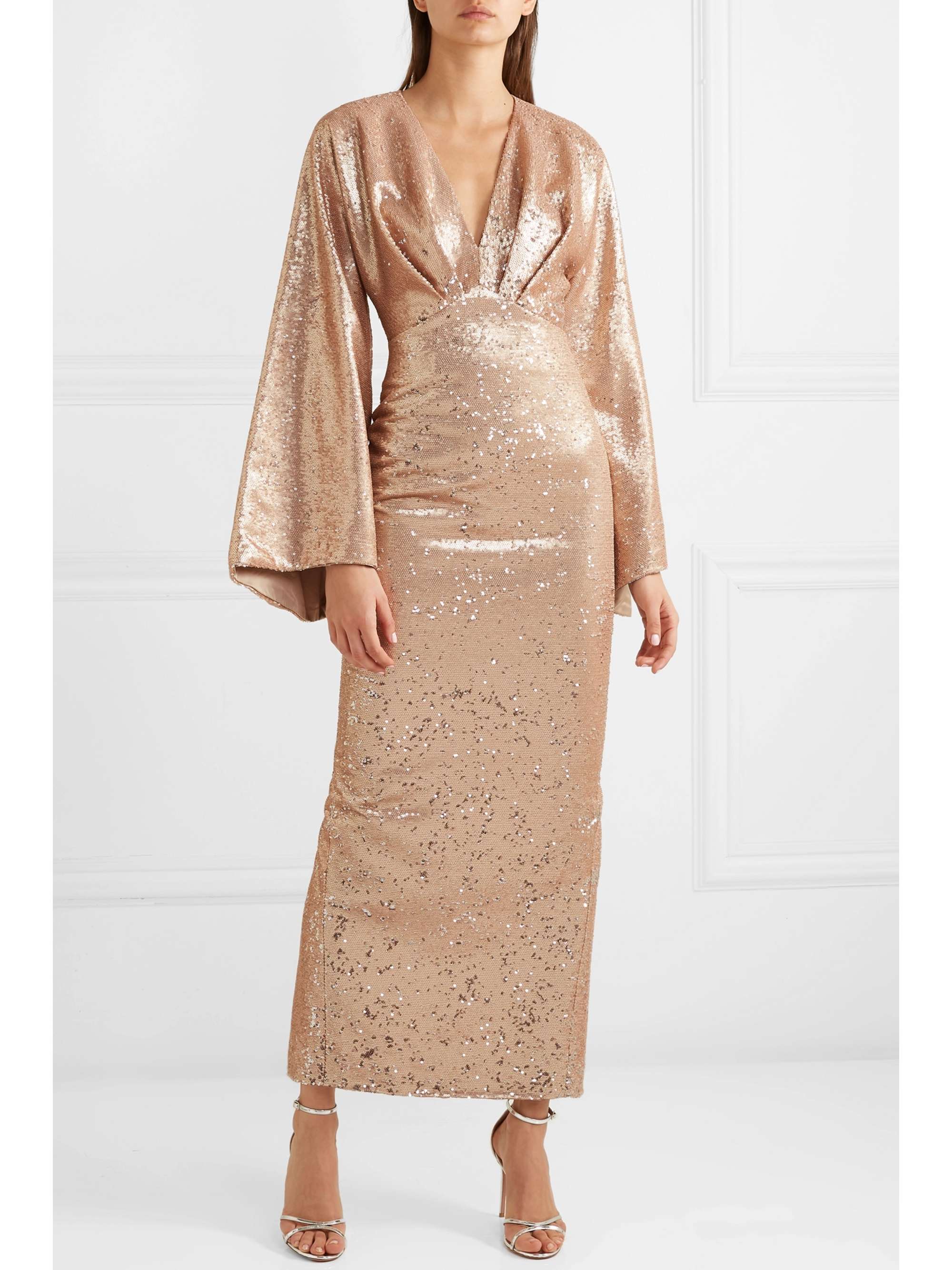 RASARIO Sequined crepe gown