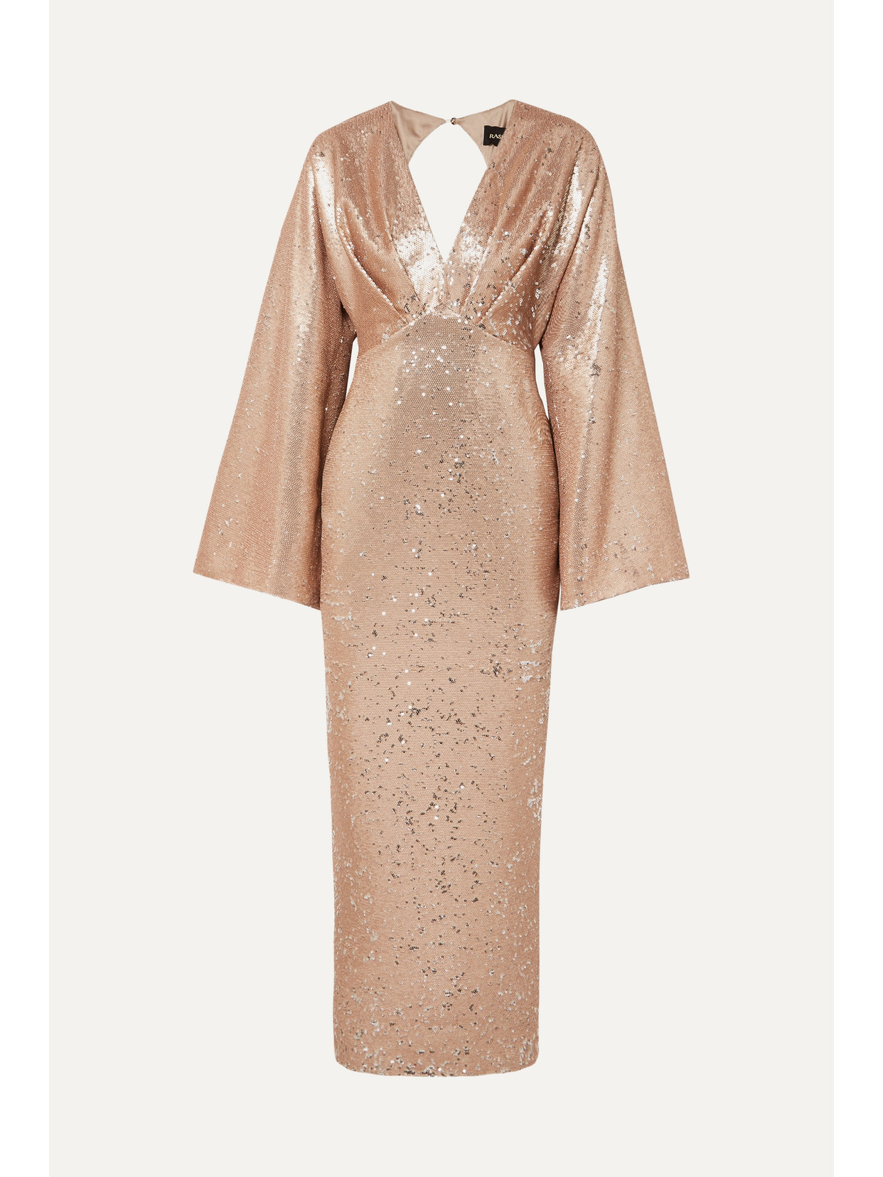 Rasario Sequined Crepe Gown In Neutrals