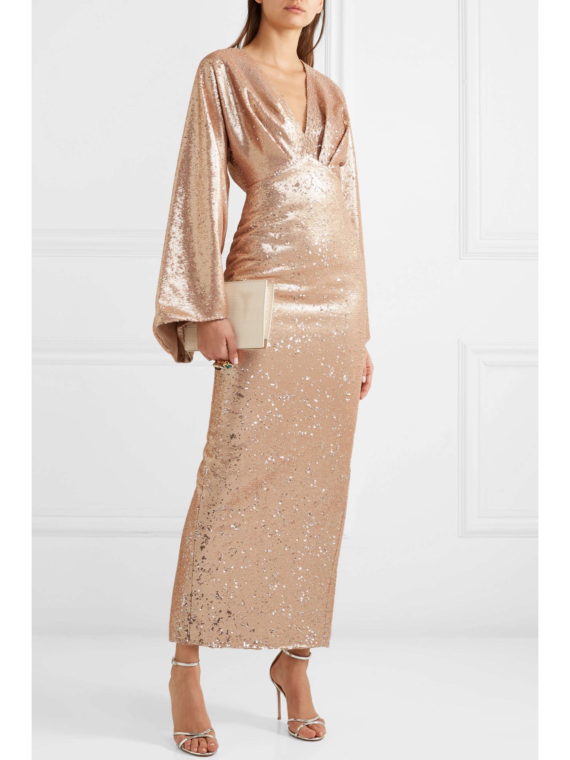 RASARIO Sequined crepe gown