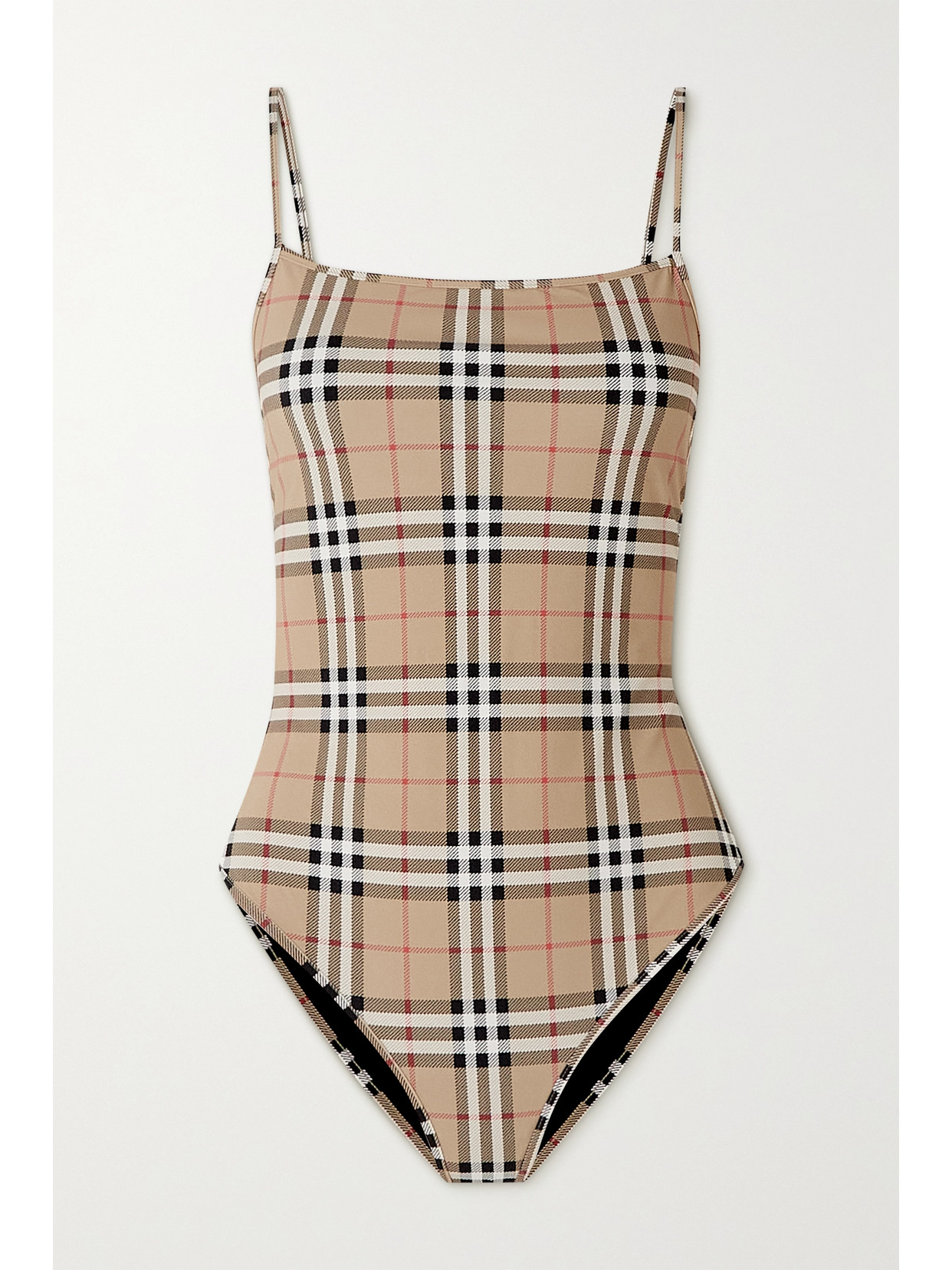 Burberry Checked One-piece Swimsuit In Multicolor
