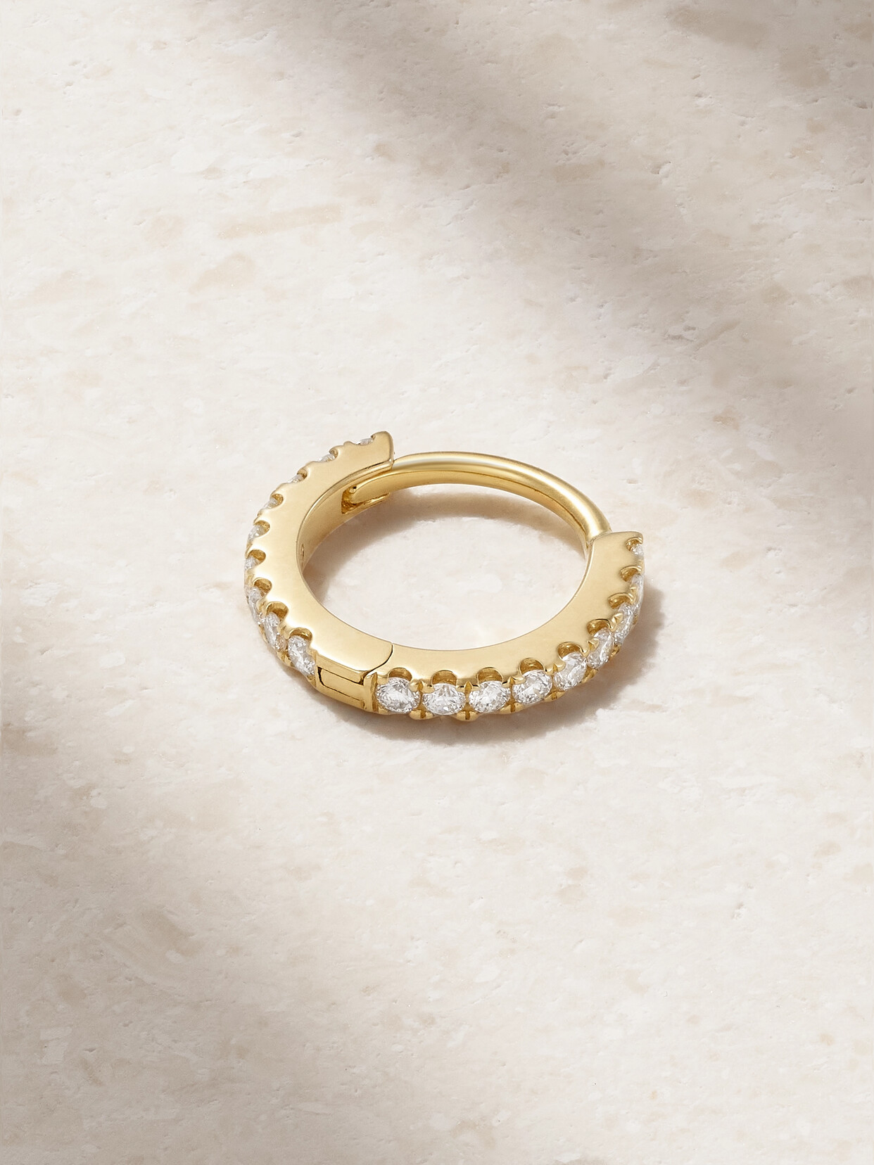 MARIA TASH - 6.5mm 18-karat Gold Diamond Hoop Earring - One size