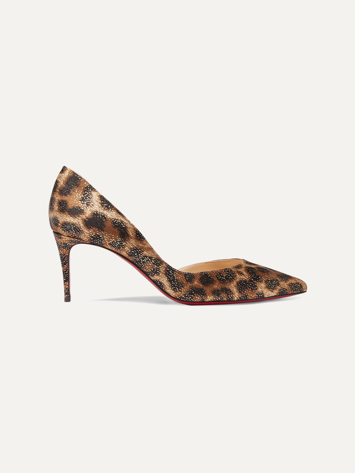 Christian Louboutin Iriza 70 Metallic Leopard-print Satin Pumps In Animal Print