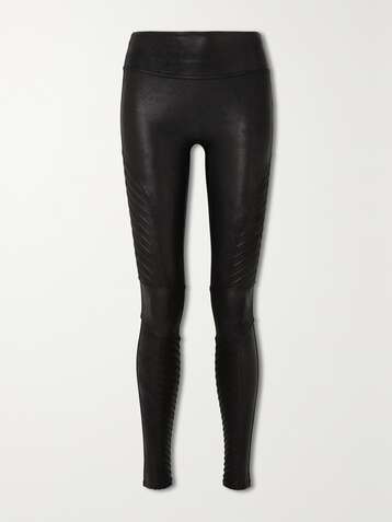 COMMANDO Metallic faux stretch-leather leggings