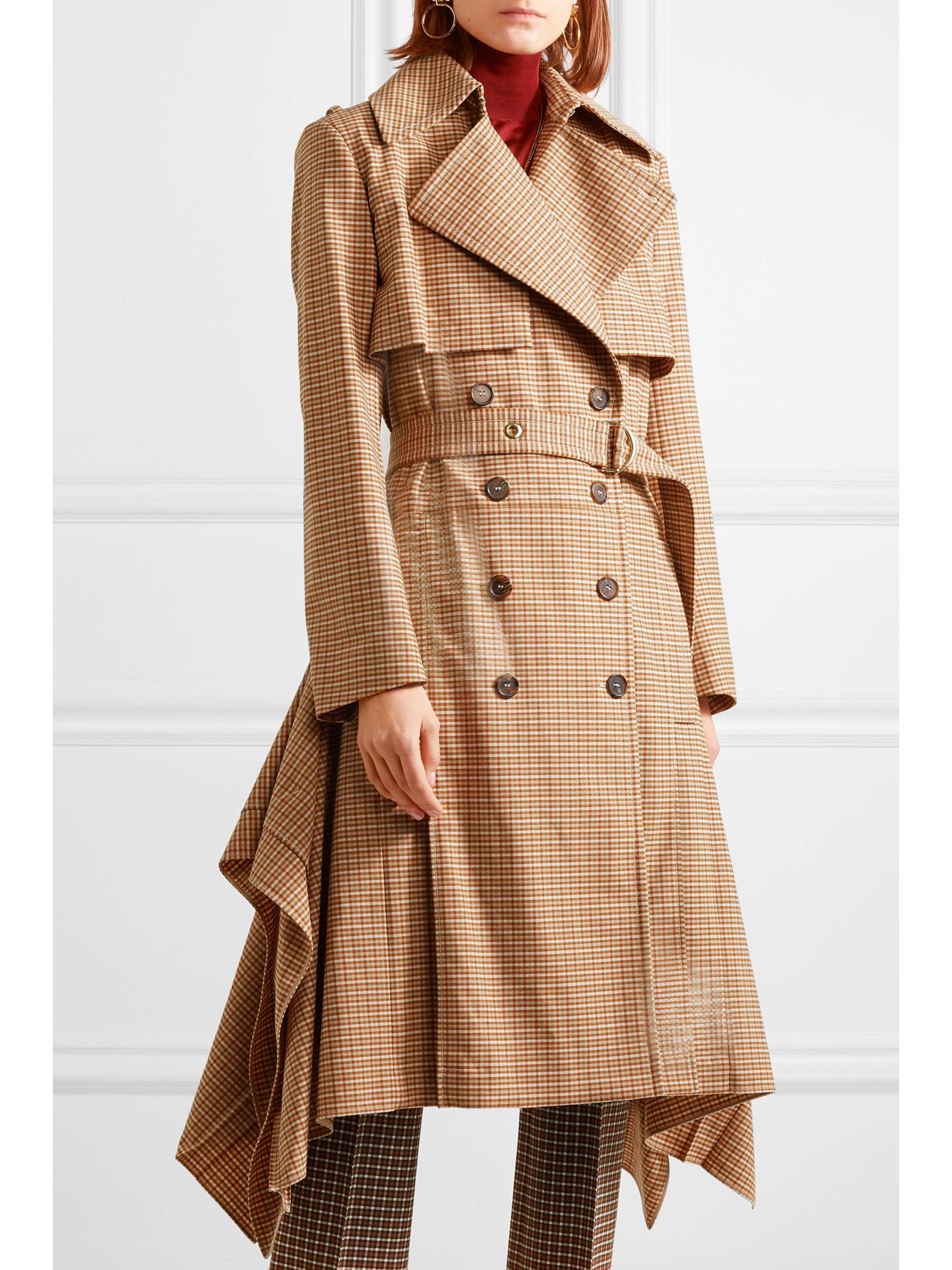 chloe check coat