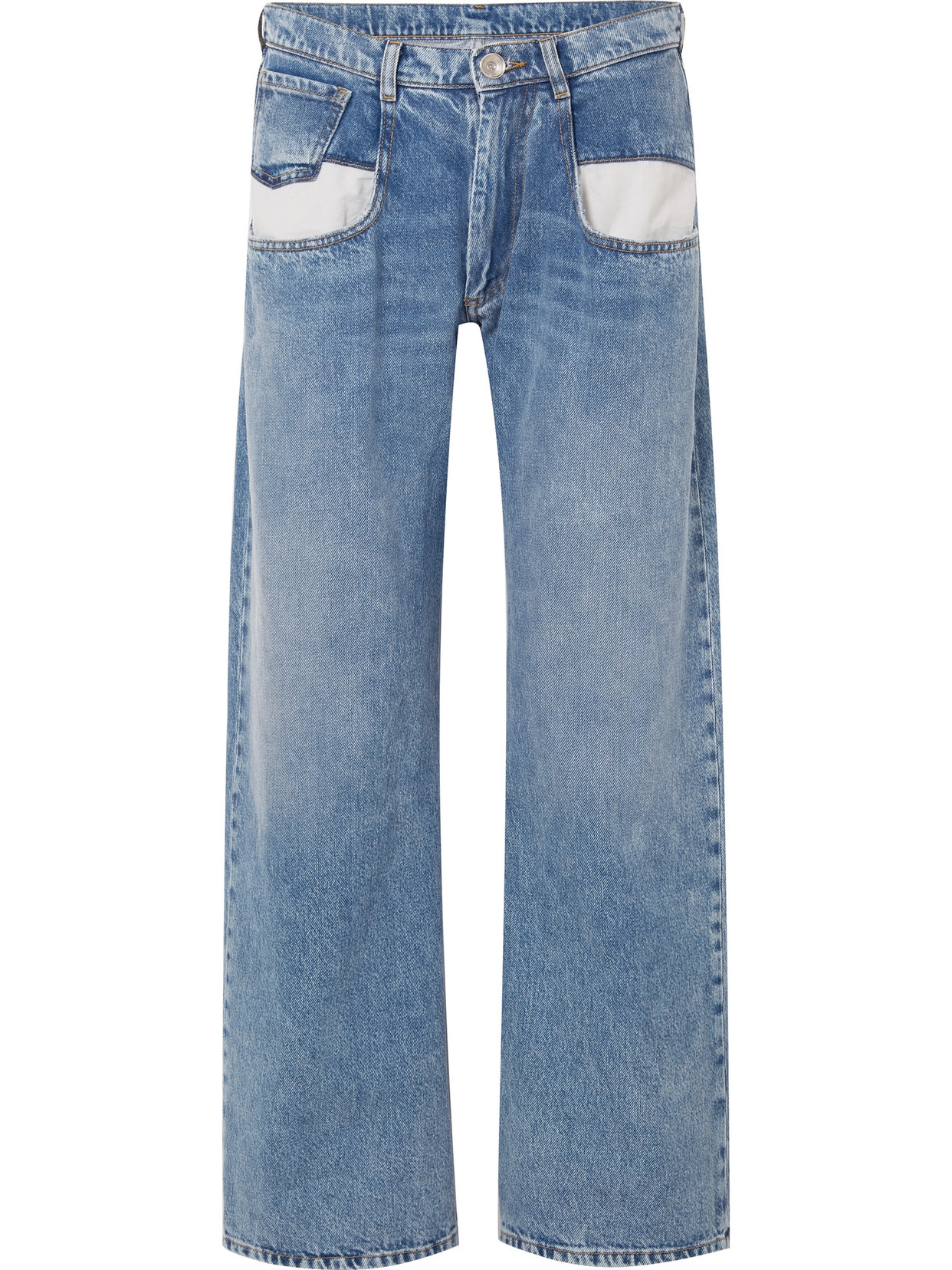 Maison Margiela Paneled Boyfriend Jeans In Blue