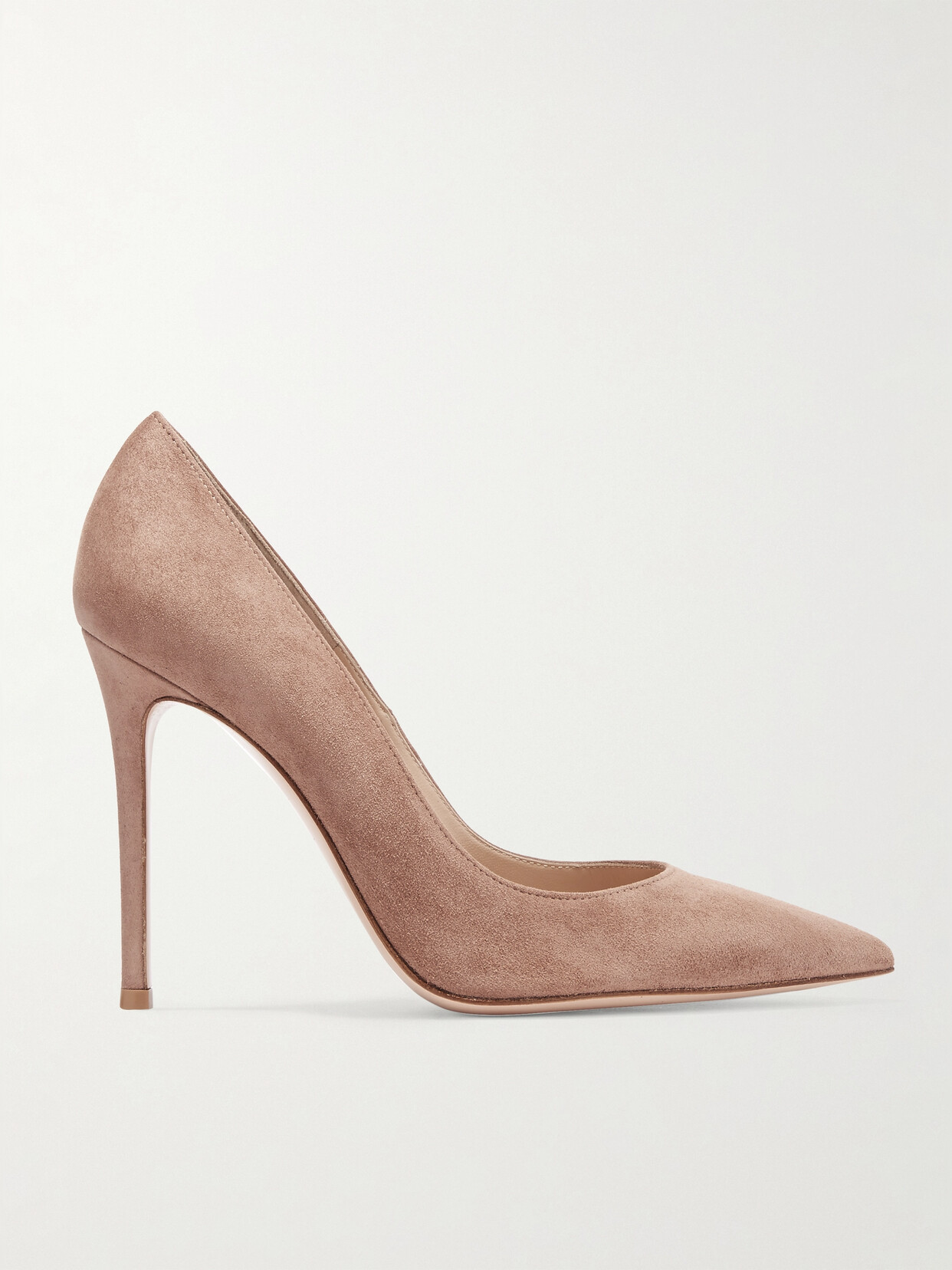 Shop Gianvito Rossi 105 Suede Pumps In Beige