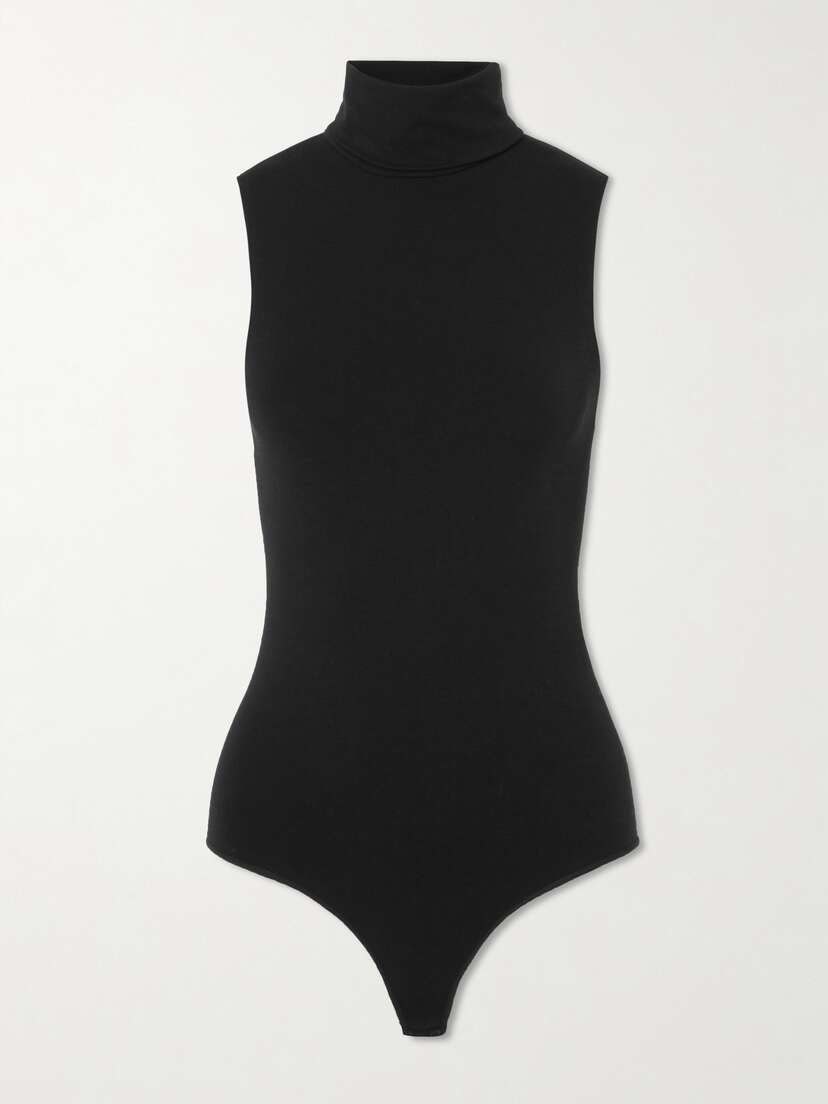 Wolford Stretch Modal-blend Turtleneck Thong Bodysuit