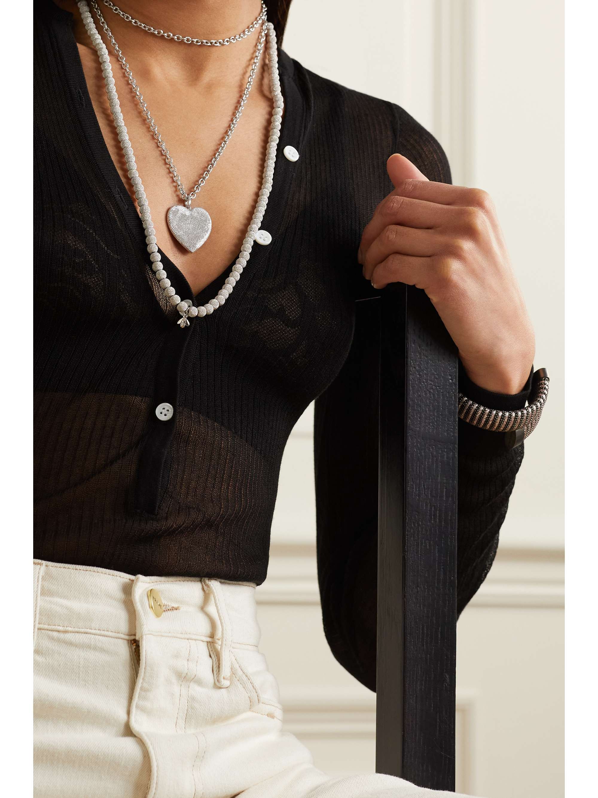 CAROLINA BUCCI Cuore 18-karat white gold necklace