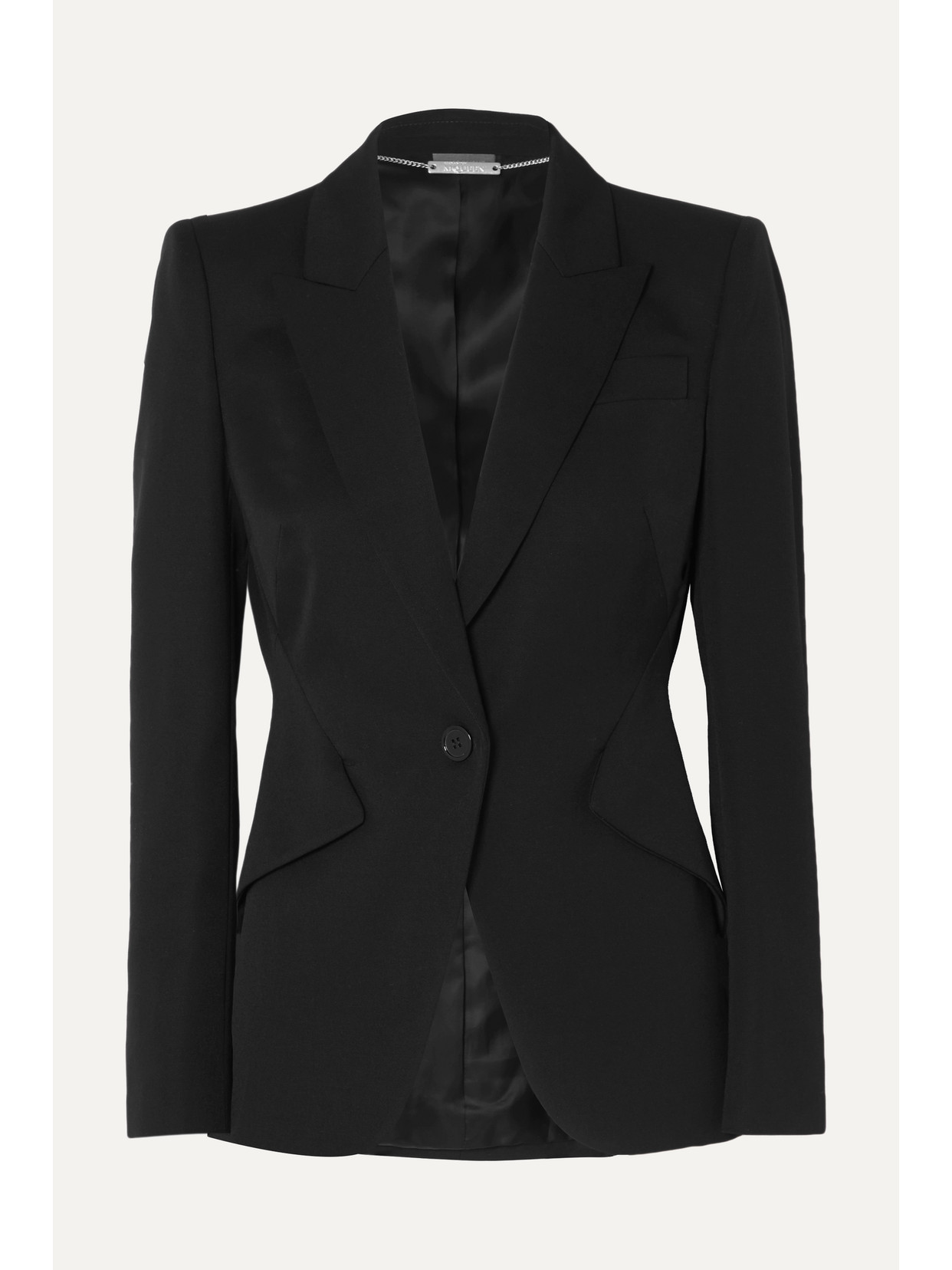 Alexander Mcqueen Fitted-waist Tailored Blazer In Black