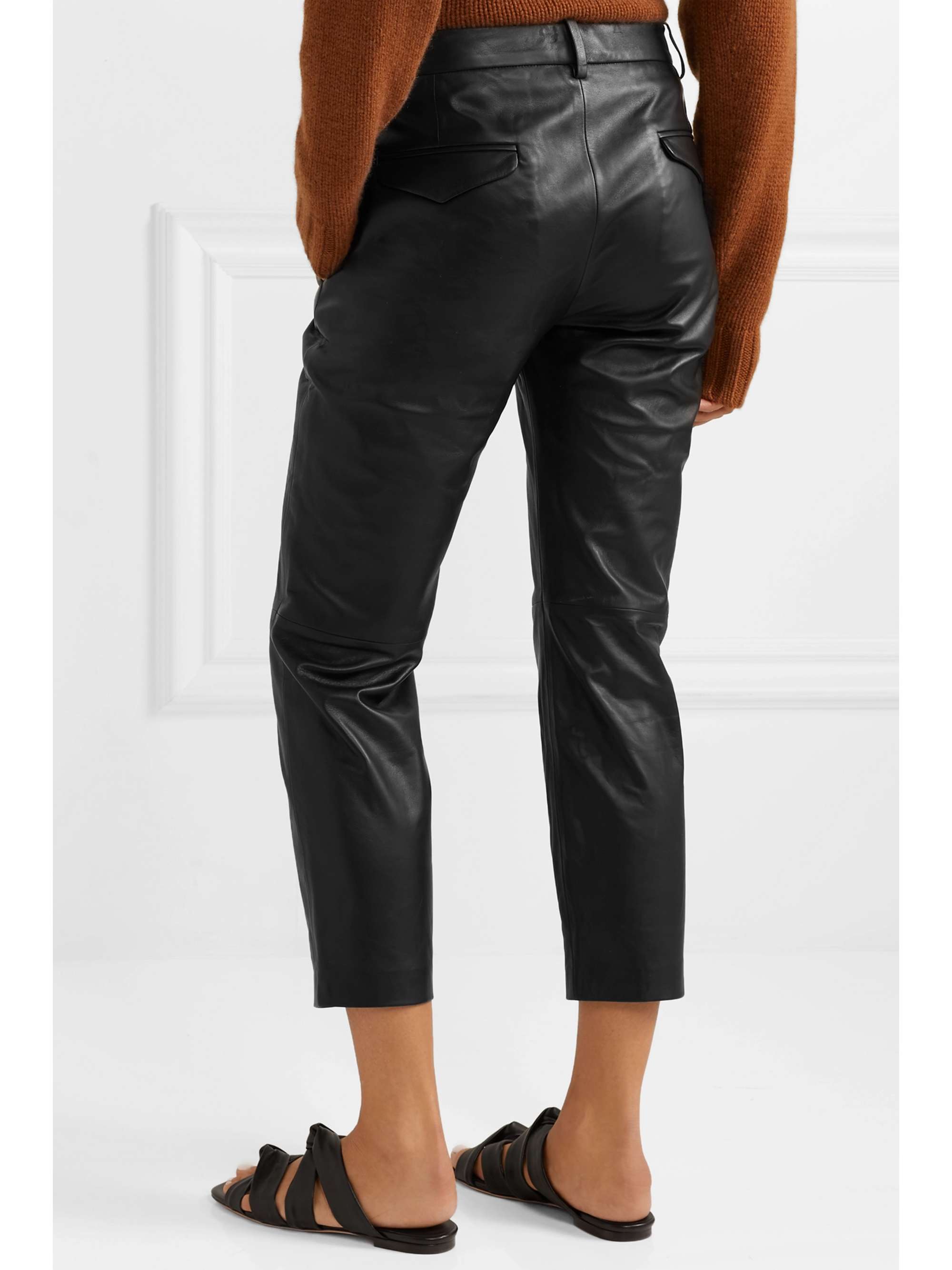 NILI LOTAN Tel Aviv cropped leather tapered pants