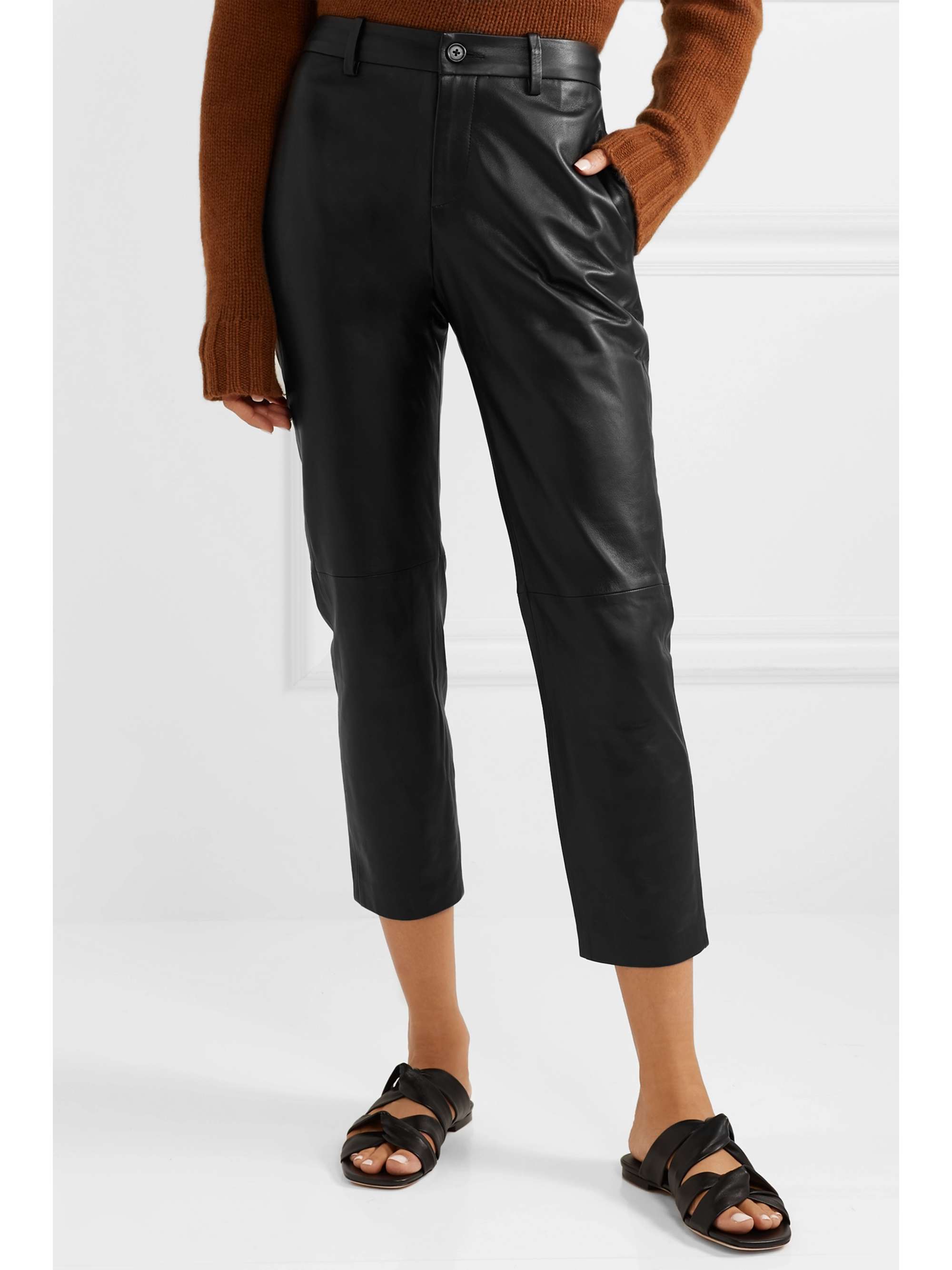 NILI LOTAN Tel Aviv cropped leather tapered pants