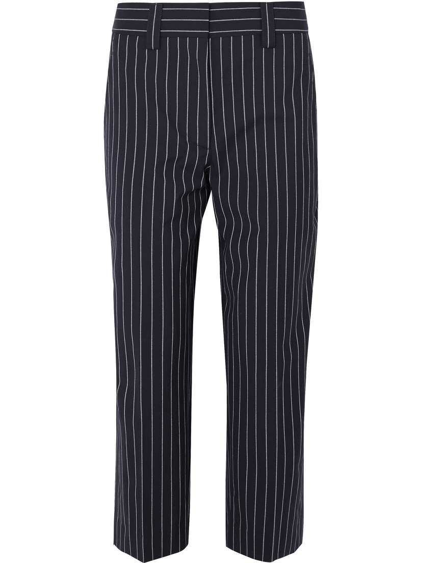 Acne Studios Cropped Pinstriped Wool And Cotton-blend Straight-leg Pants