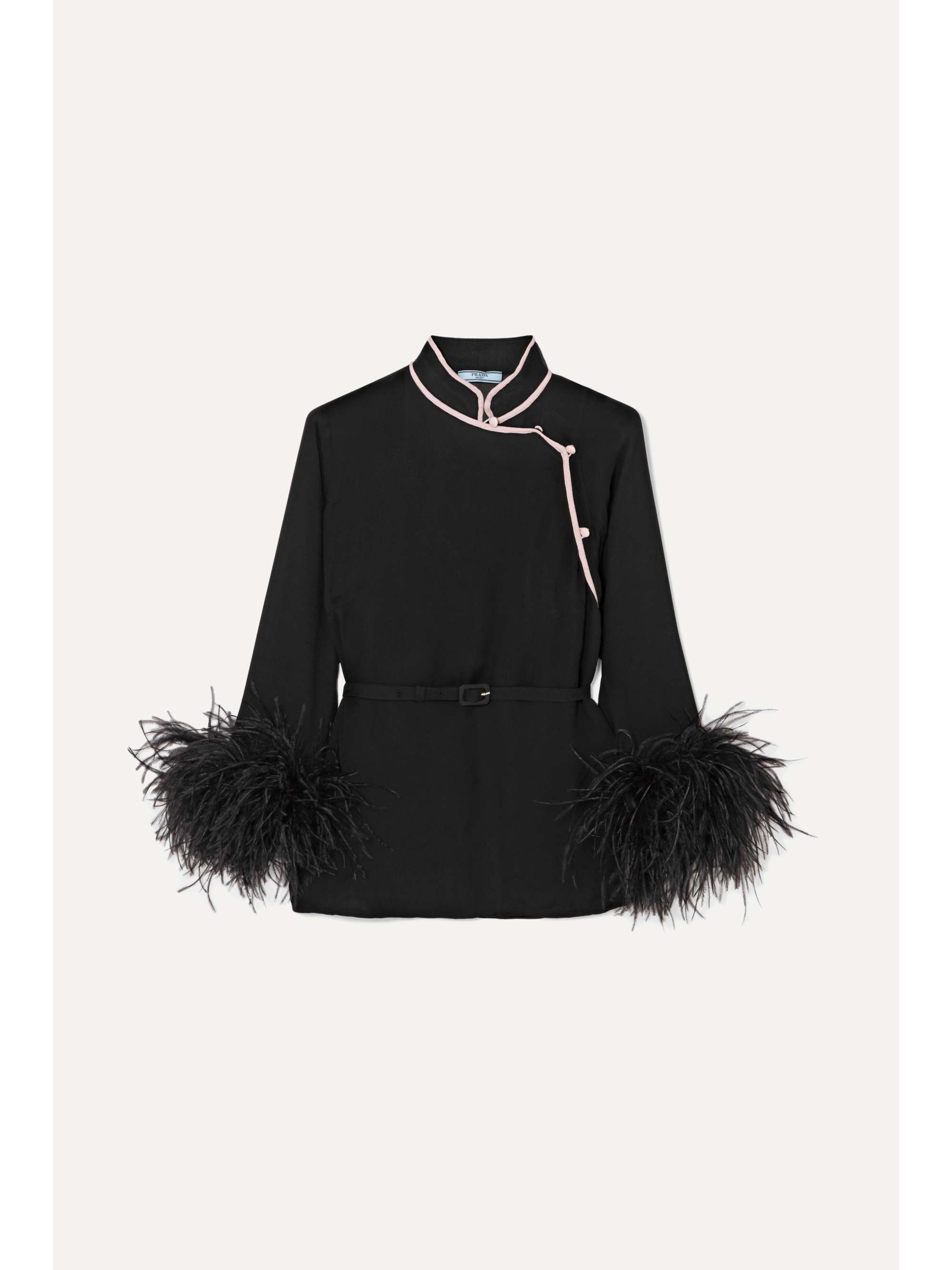 Top 42+ imagen prada feather shirt