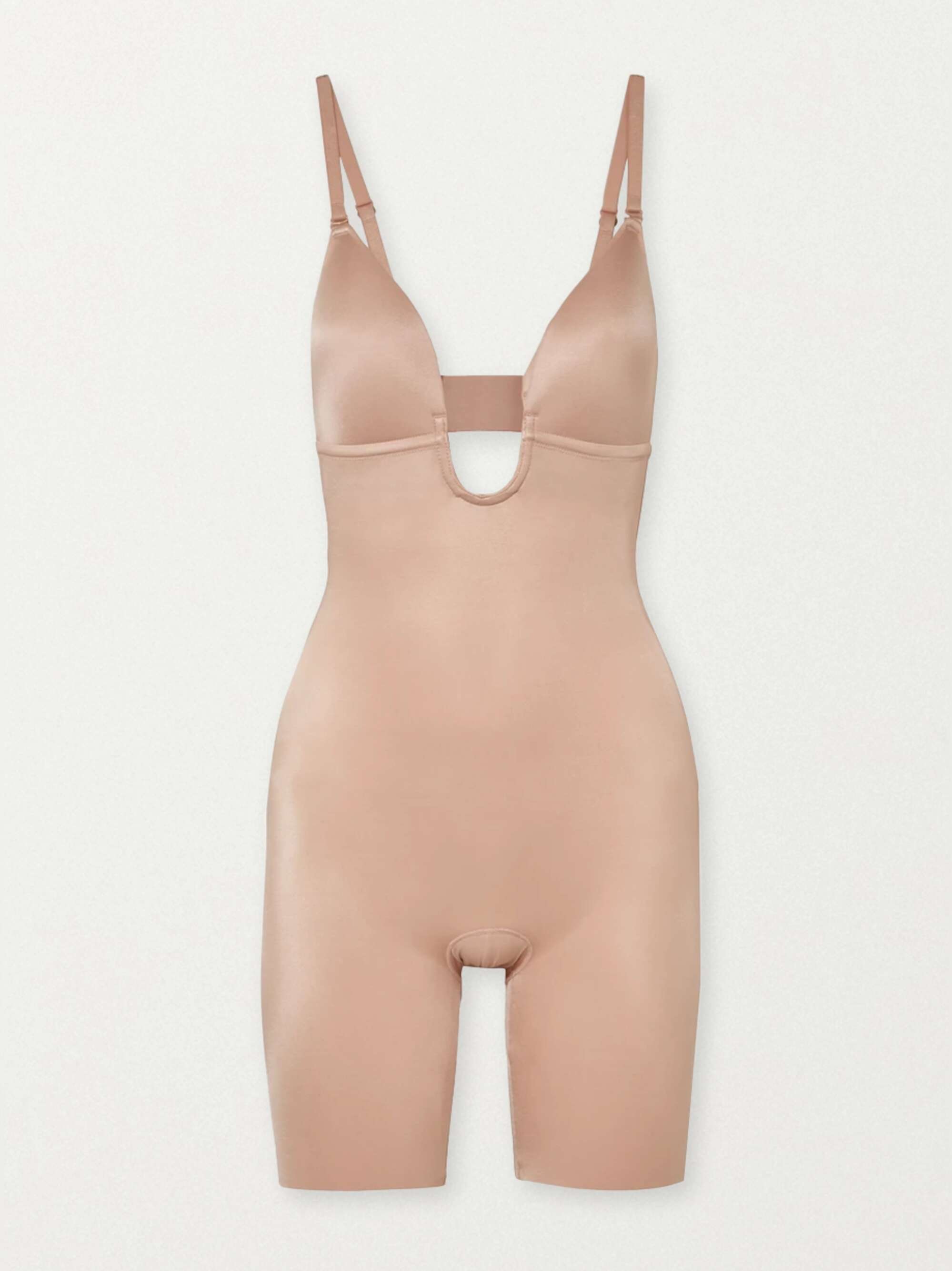 Spanx Suit Your Fancy Plunge Stretch-jersey Body In Champagne